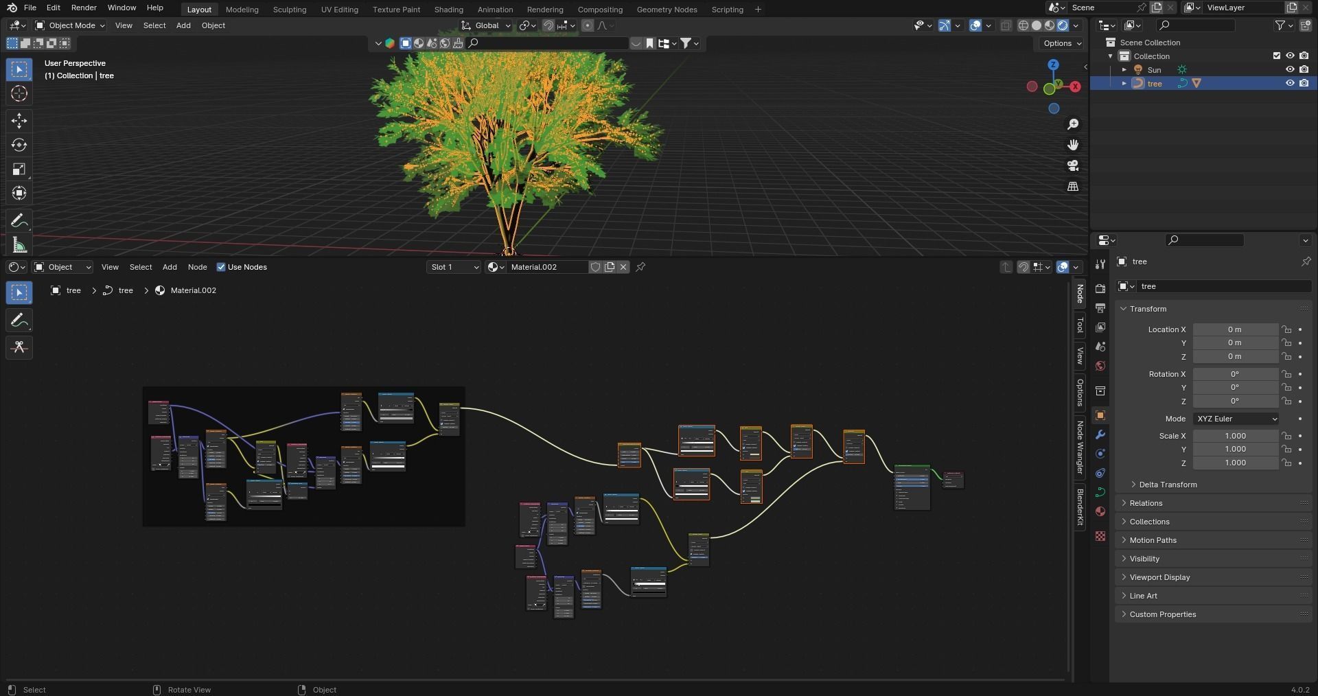 3d anime tree 3D model_5