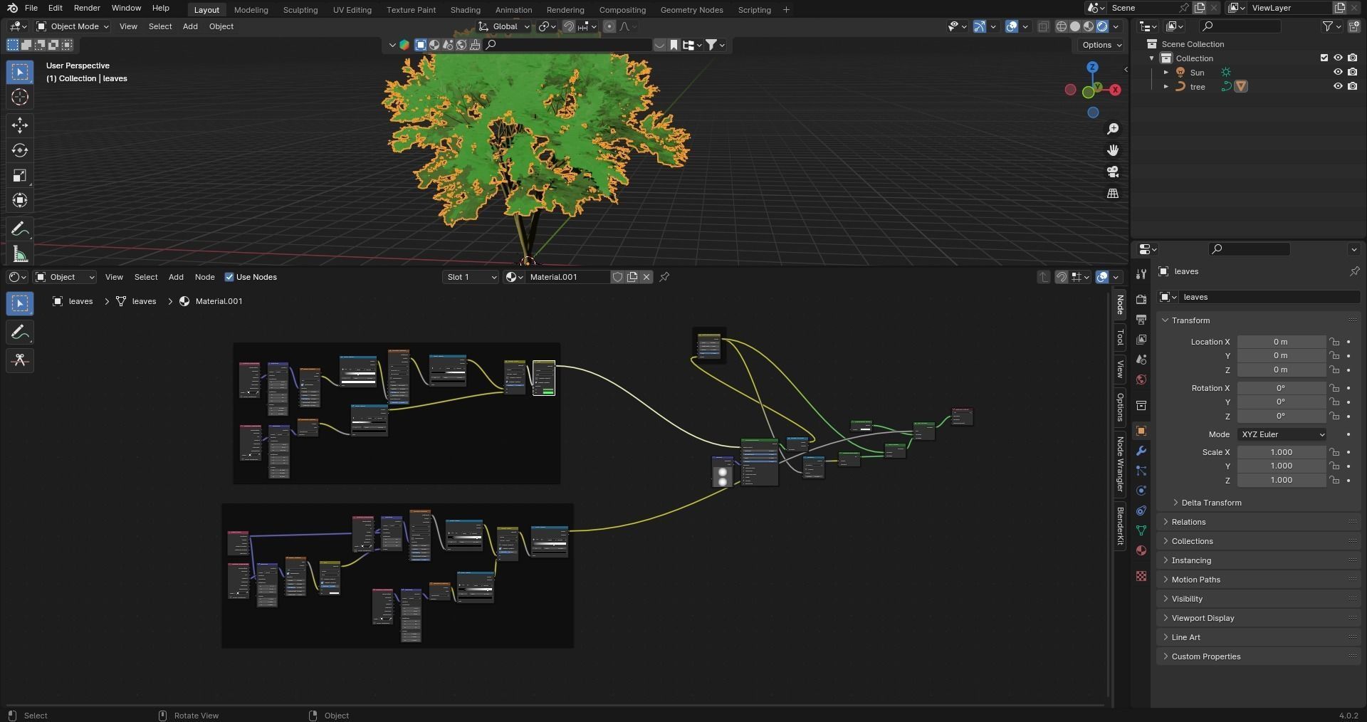 3d anime tree 3D model_7