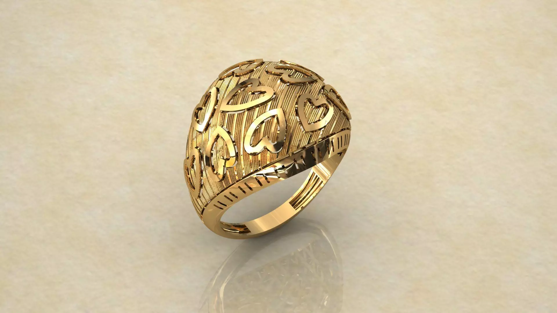 Hearts ring Free 3D print model_0