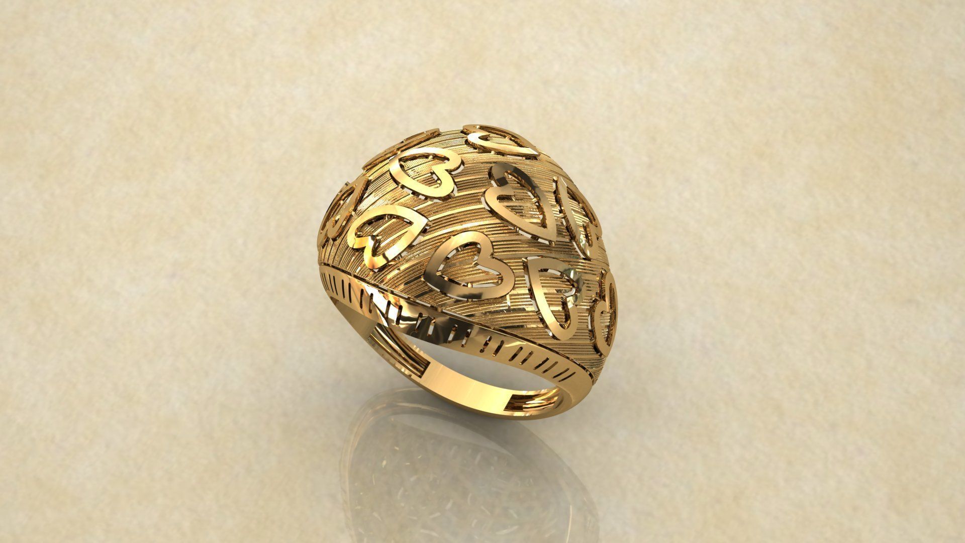 Hearts ring Free 3D print model_5
