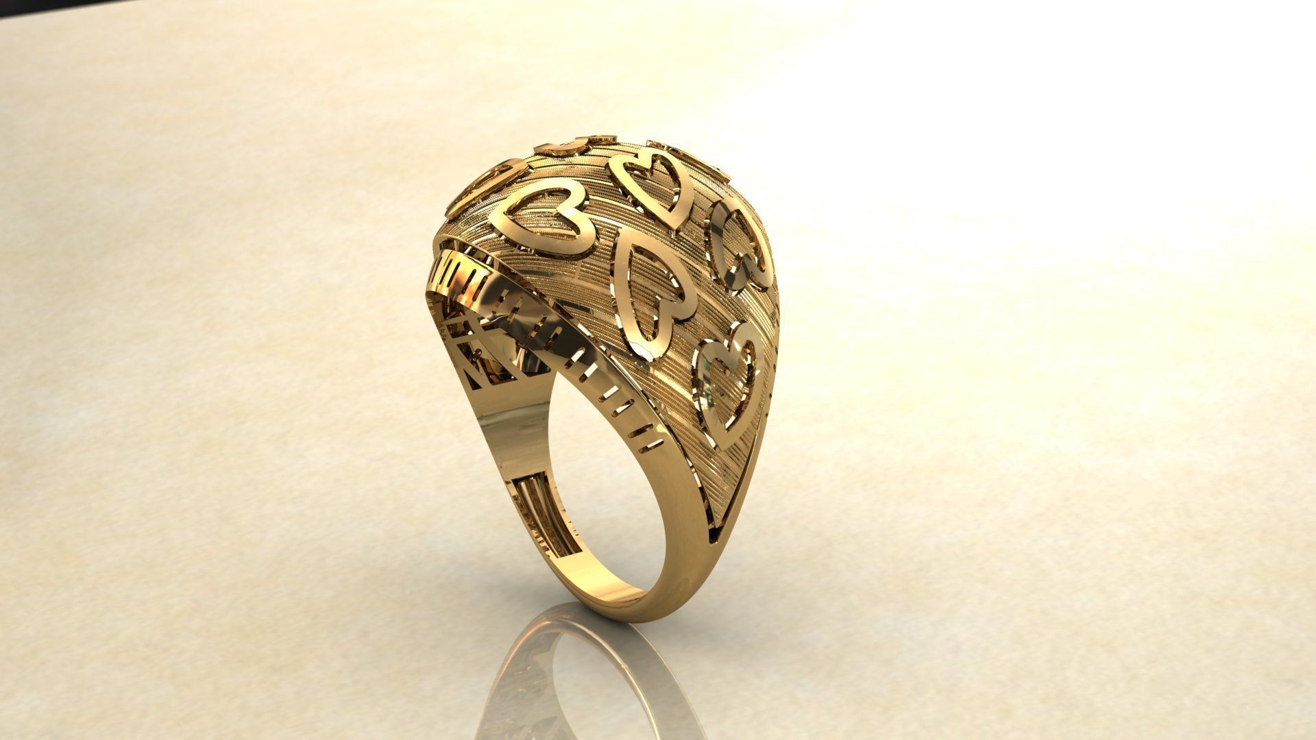 Hearts ring Free 3D print model_6
