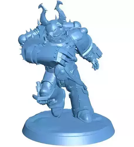 Robot armored warrior running Low-poly 3D model