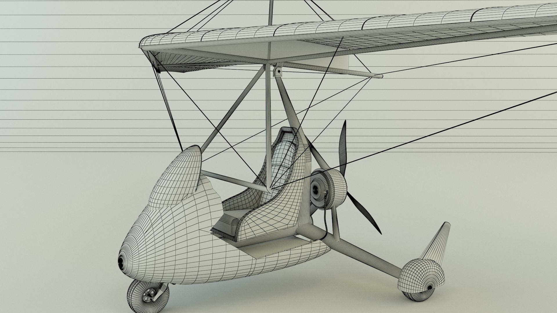 winged paramotor vehicle 3D model_10