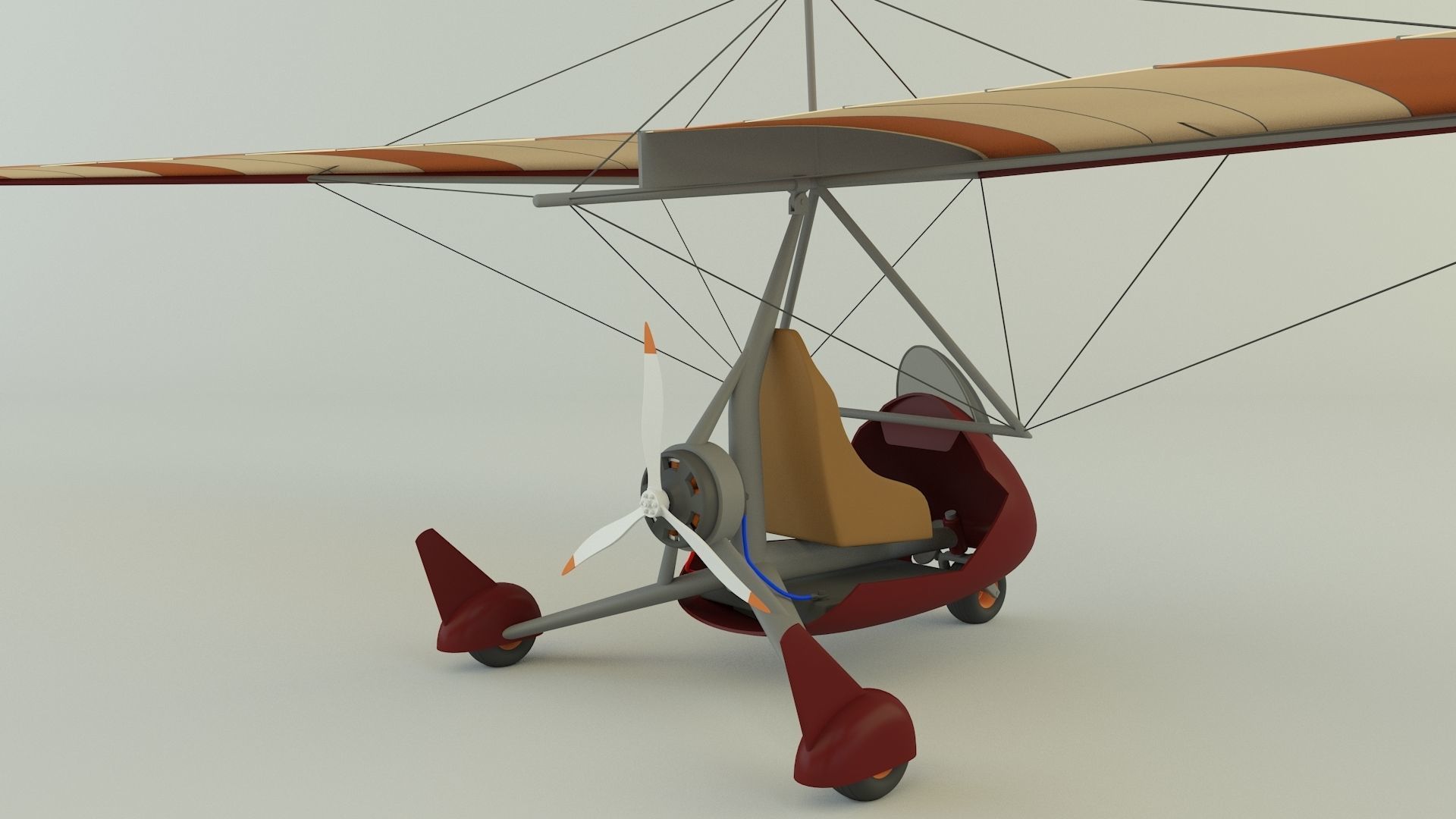 winged paramotor vehicle 3D model_2
