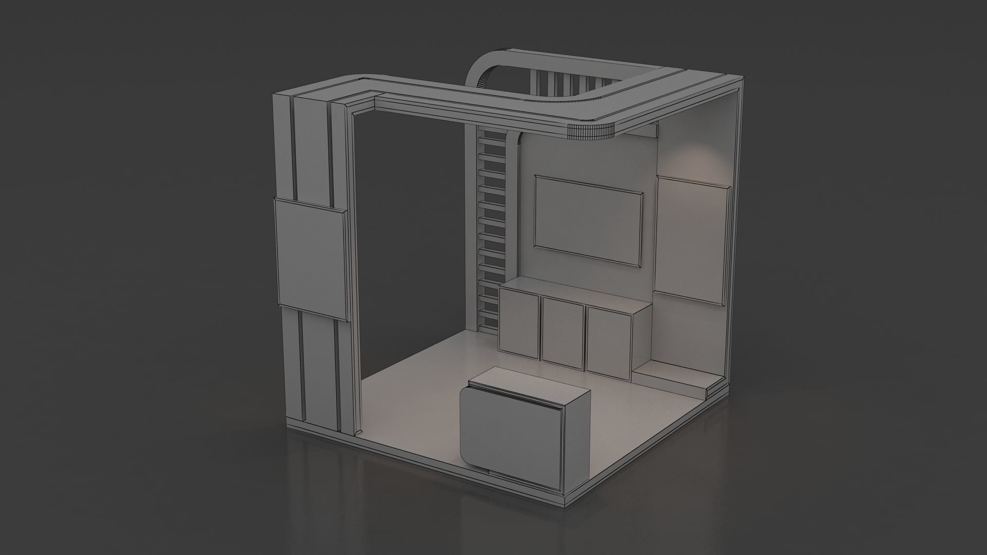 Exhibition booth 3D model_7