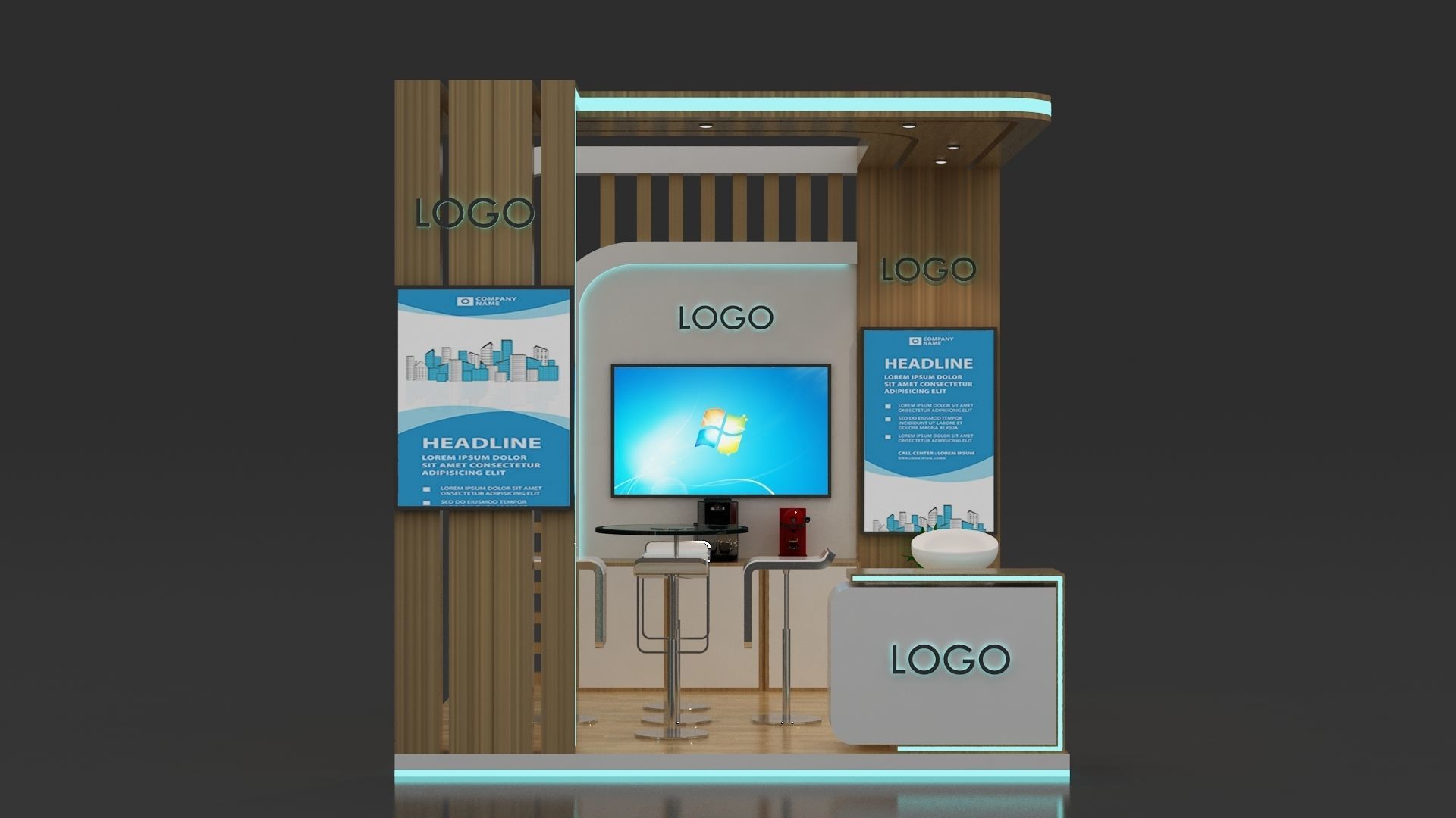 Exhibition booth 3D model_2