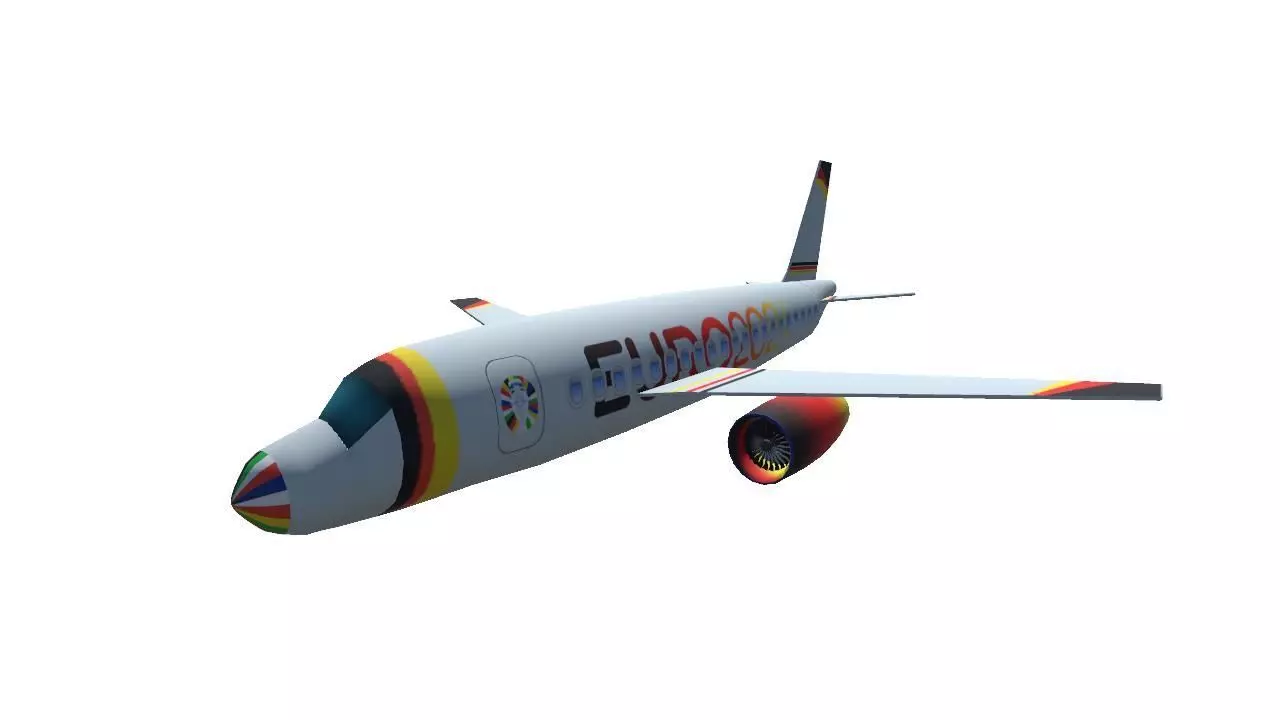 Passenger Plane 3D Low Poly Low-poly 3D model
