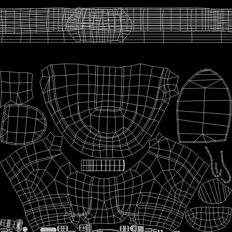 Game ready BPR brandless generic walking boots Low-poly 3D model_9