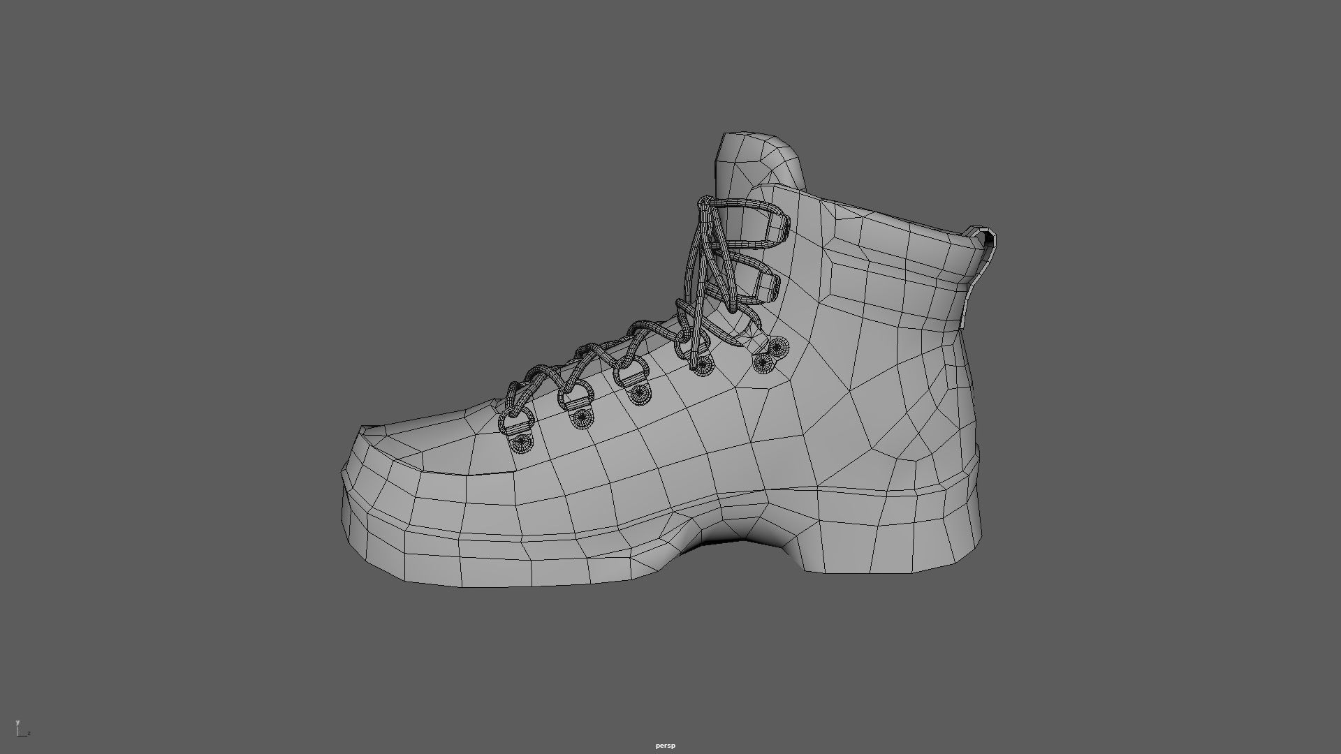 Game ready BPR brandless generic walking boots Low-poly 3D model_14