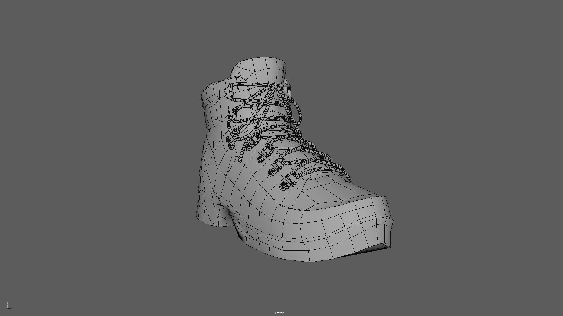 Game ready BPR brandless generic walking boots Low-poly 3D model_16