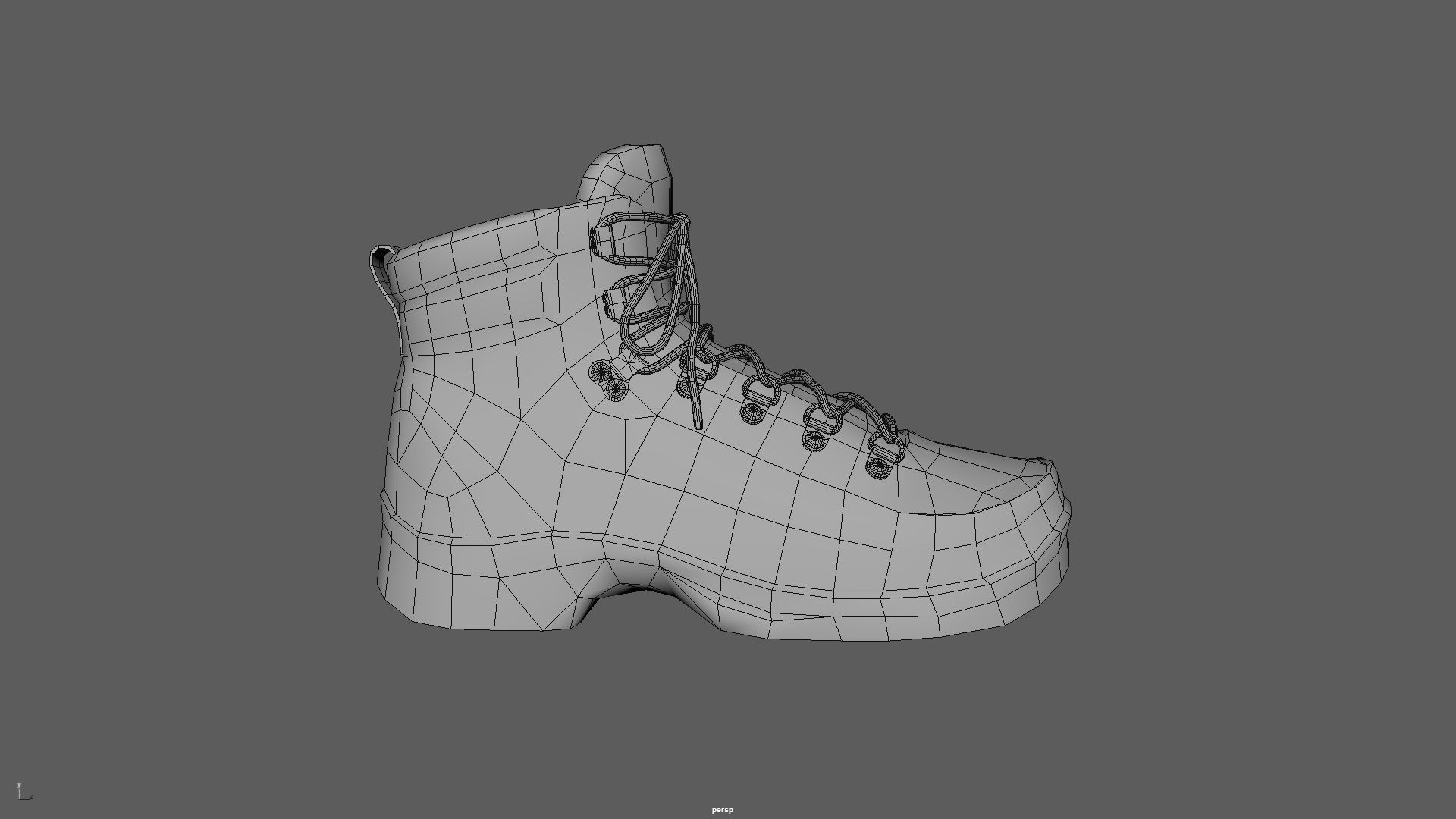 Game ready BPR brandless generic walking boots Low-poly 3D model_12