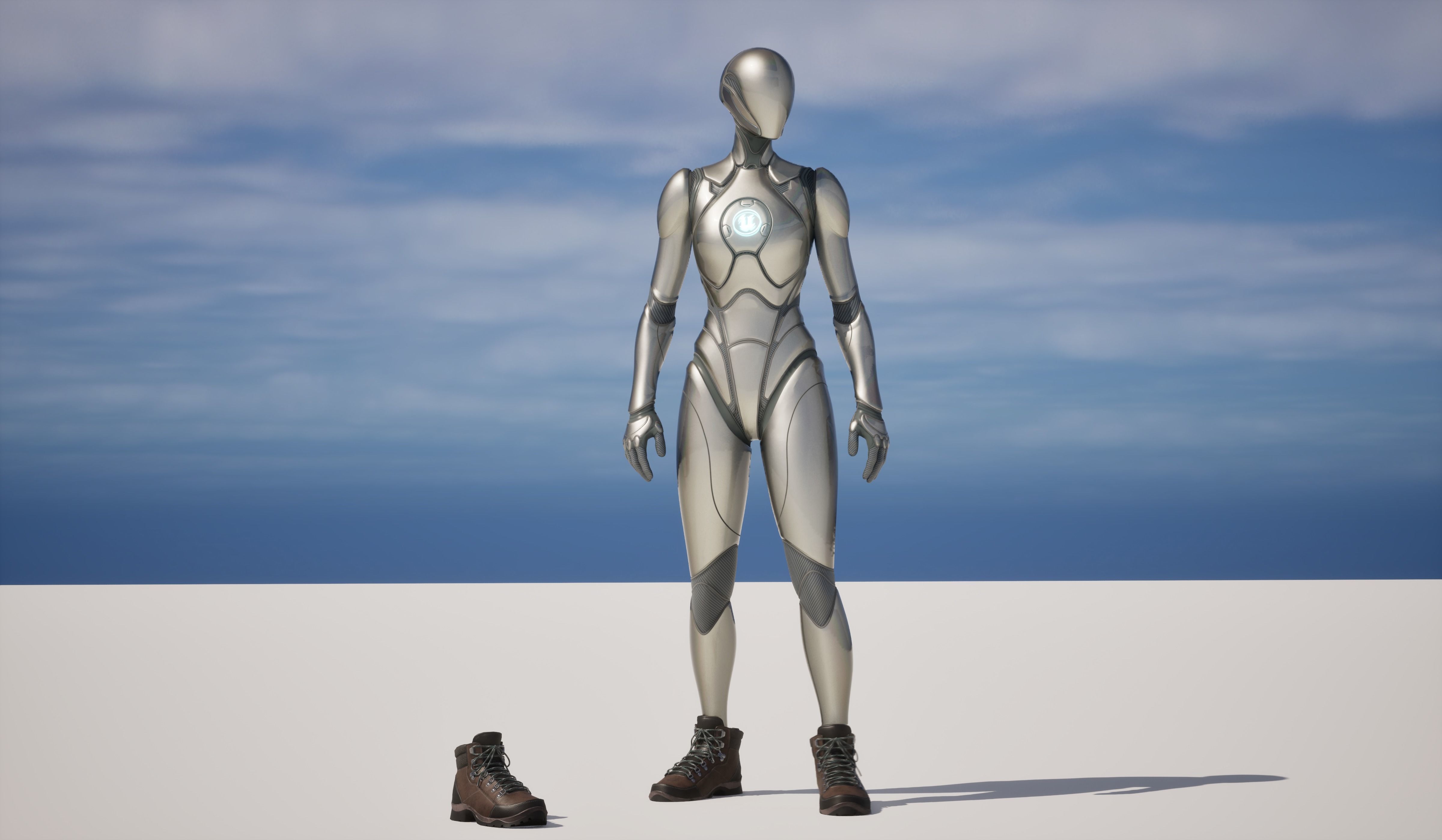 Game ready BPR brandless generic walking boots Low-poly 3D model_10