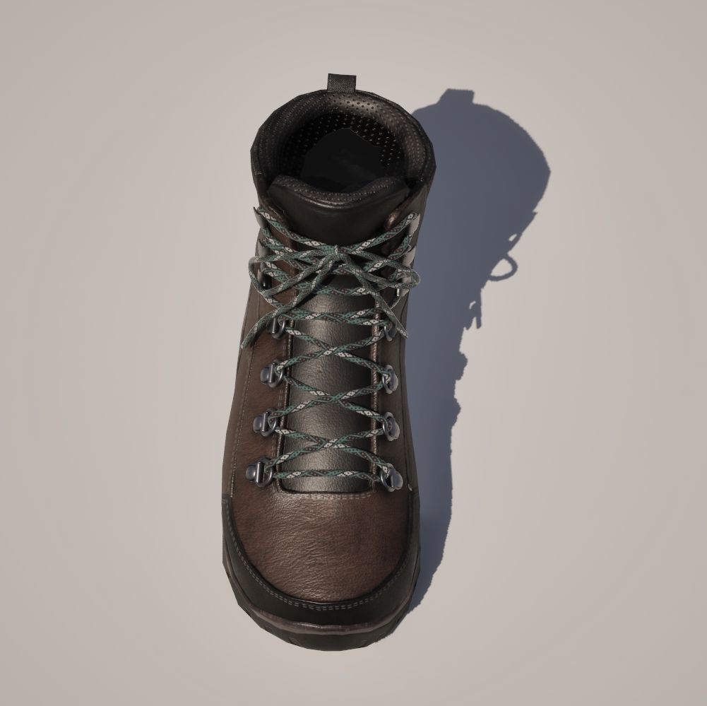 Game ready BPR brandless generic walking boots Low-poly 3D model_1