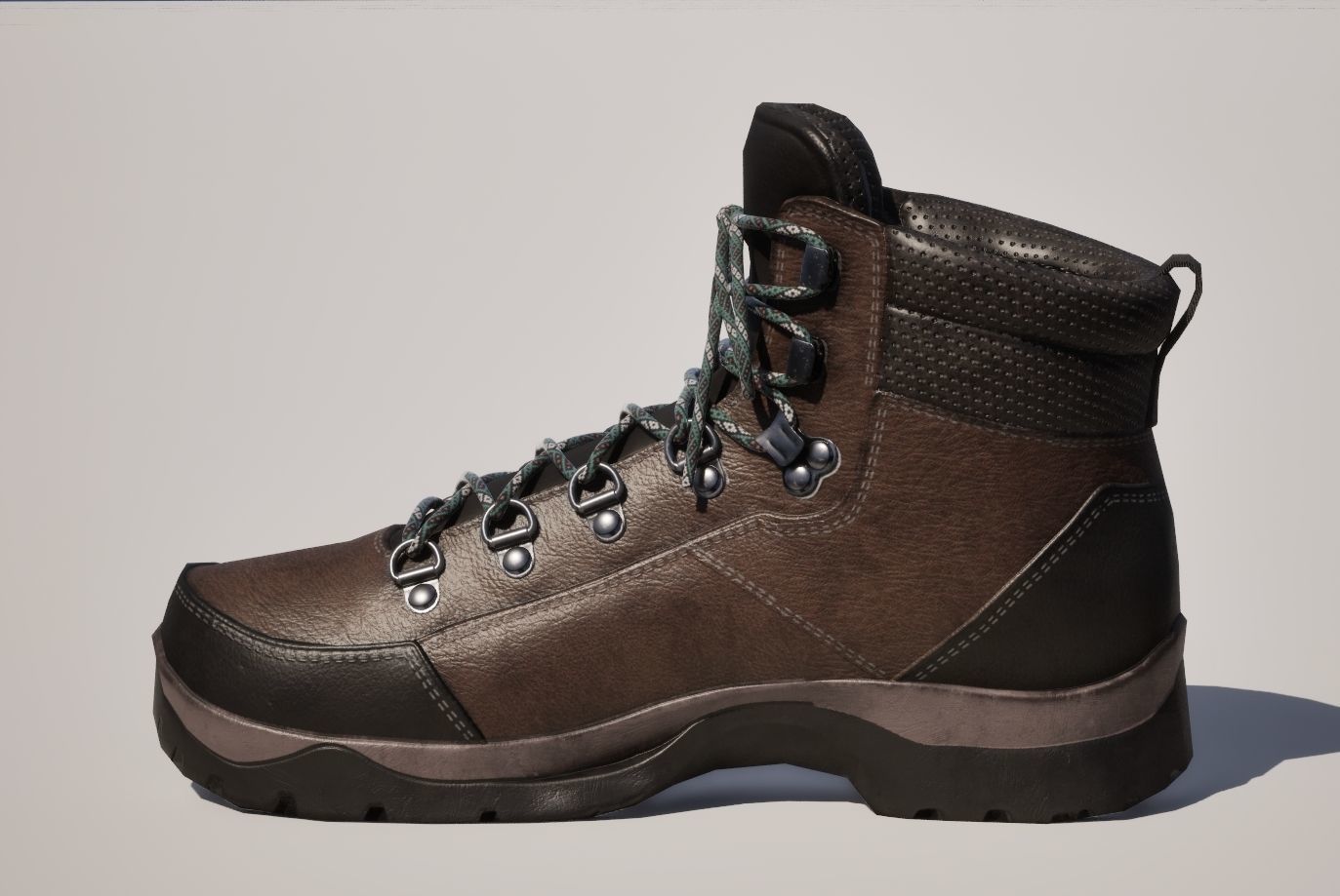 Game ready BPR brandless generic walking boots Low-poly 3D model_2