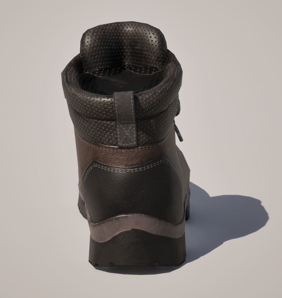 Game ready BPR brandless generic walking boots Low-poly 3D model_3