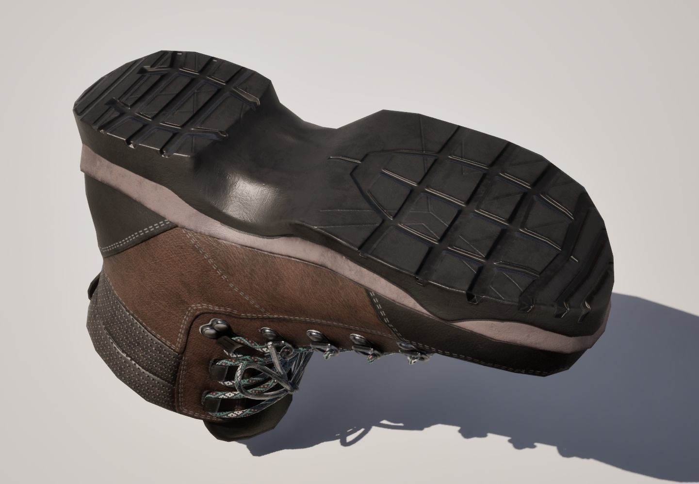 Game ready BPR brandless generic walking boots Low-poly 3D model_4