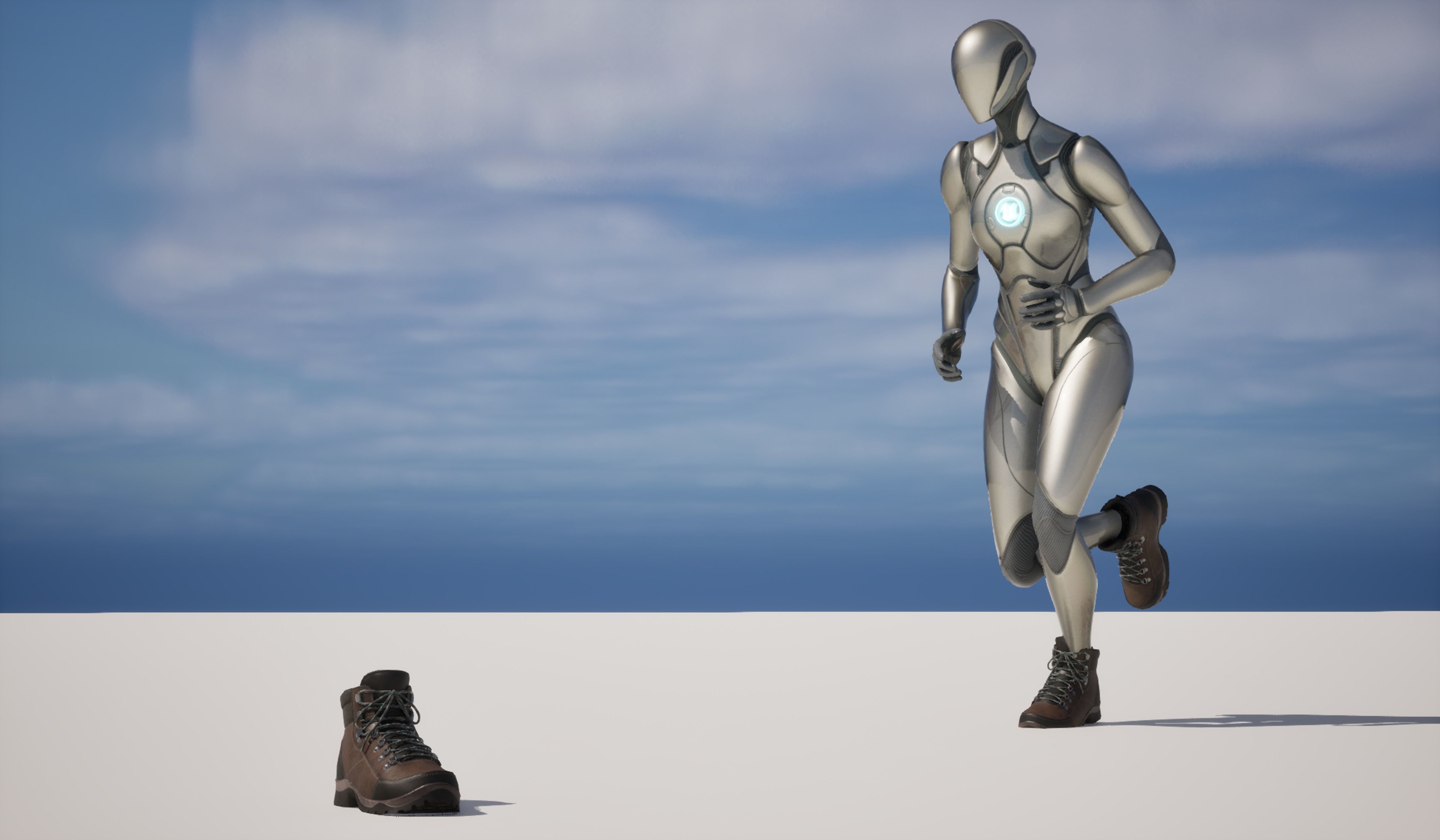 Game ready BPR brandless generic walking boots Low-poly 3D model_11