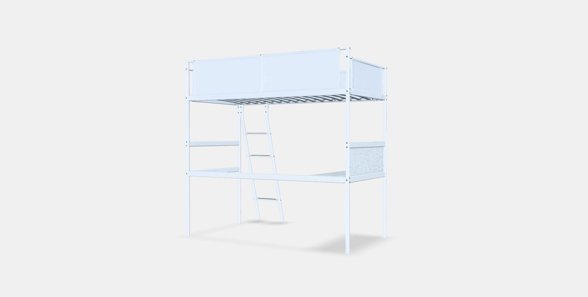 VITVAL Loft bed frame with desk top Low-poly 3D model_5