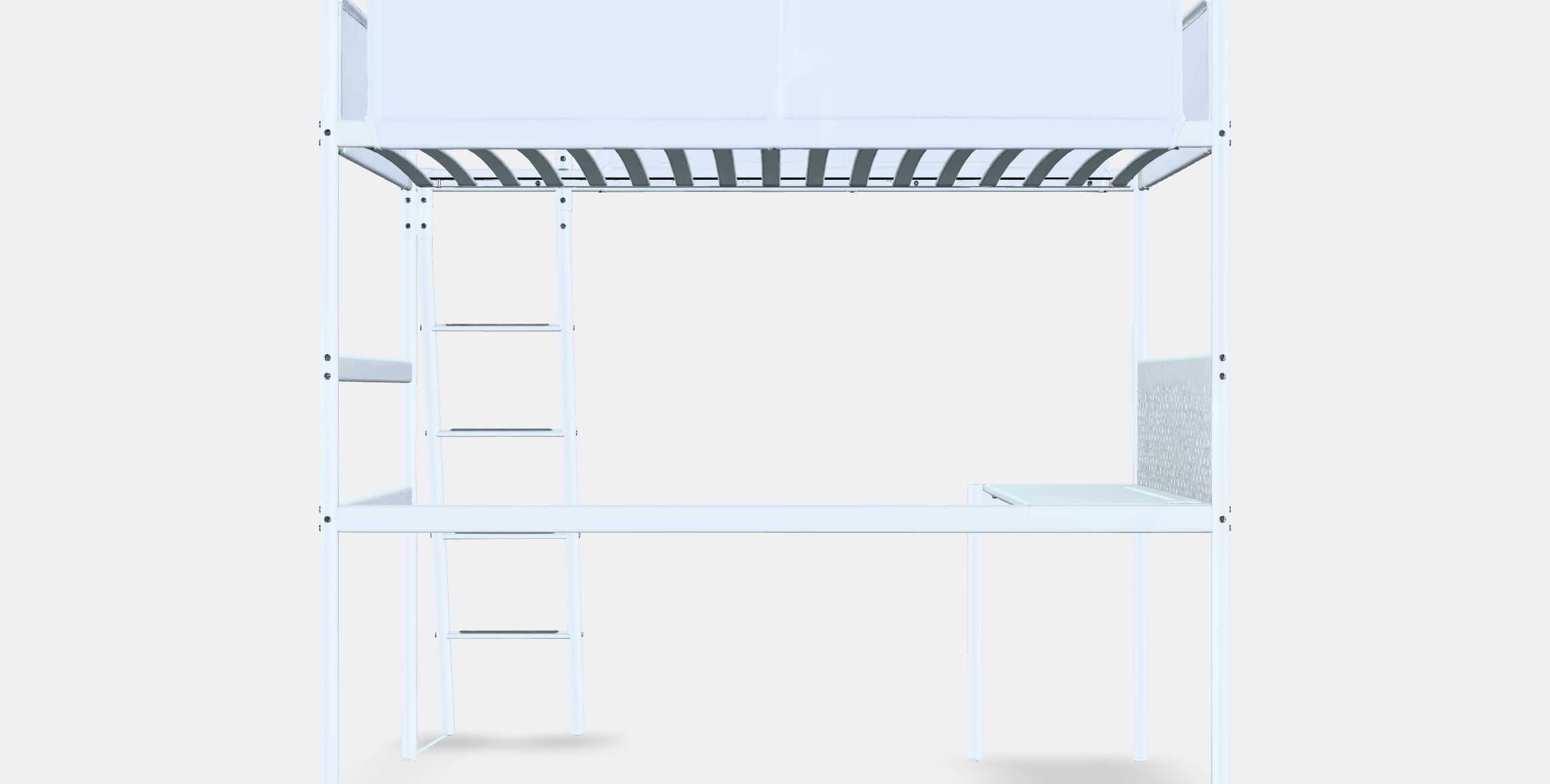 VITVAL Loft bed frame with desk top Low-poly 3D model_15