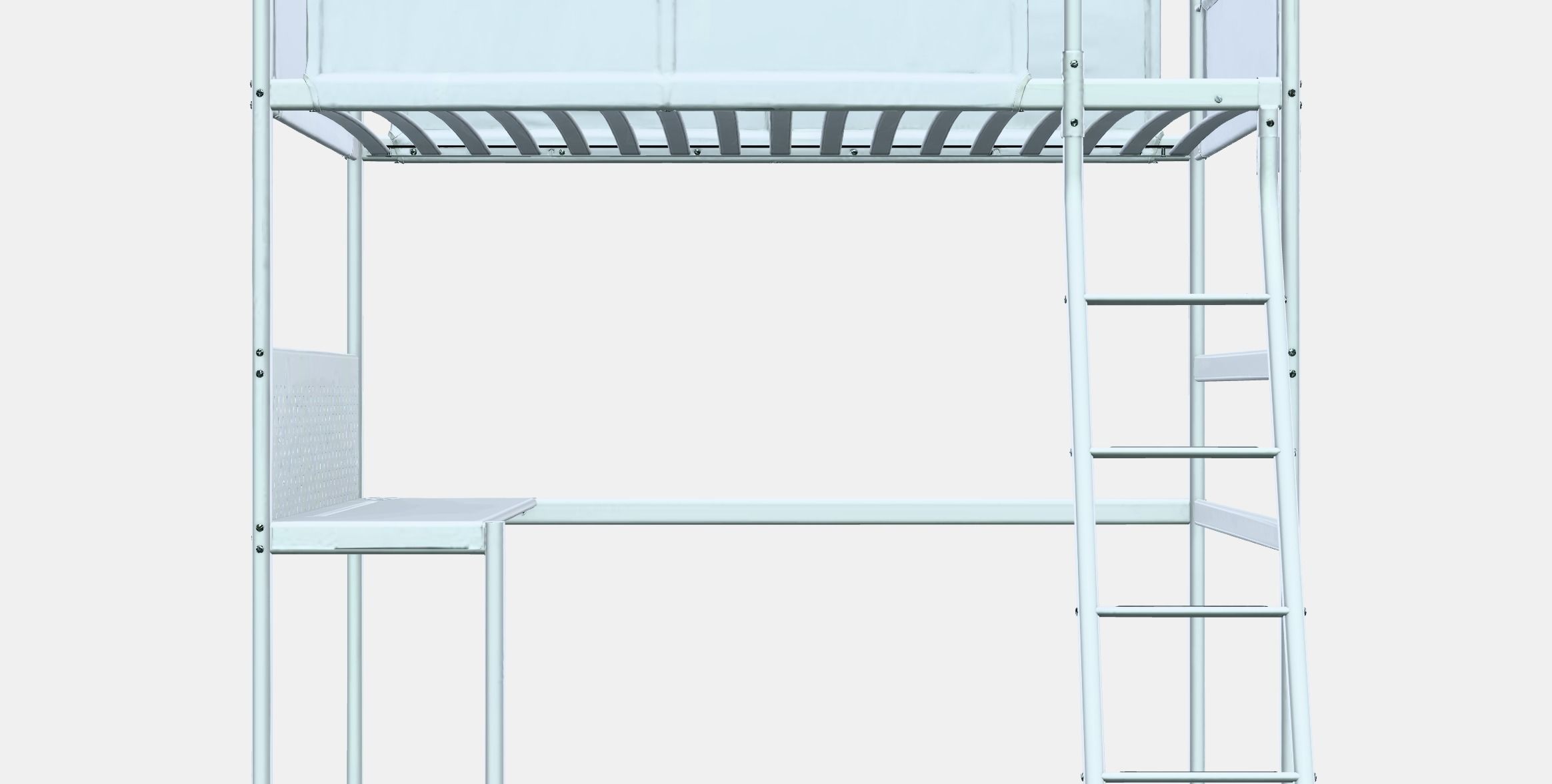 VITVAL Loft bed frame with desk top Low-poly 3D model_11