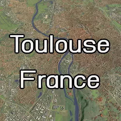 Toulouse France - city and urban 3D model