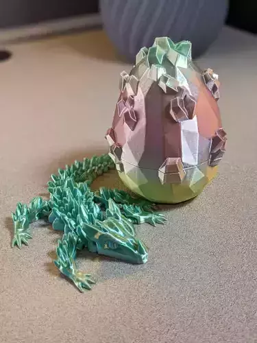 Baby Crystal Dragon with Egg 3D print model