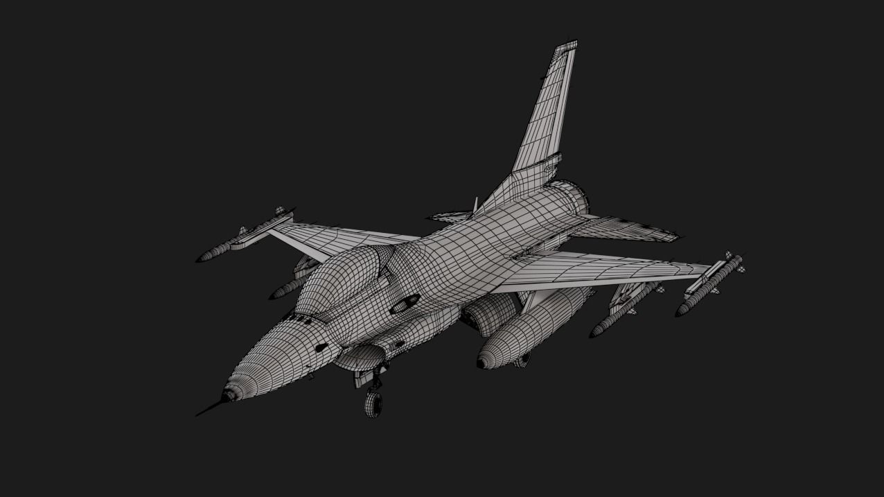 Fighter aircraft - F16 3D model_6