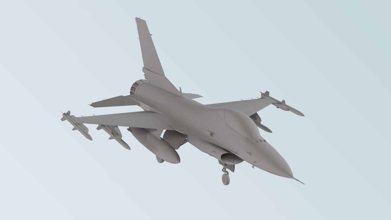 Fighter aircraft - F16 3D model_4