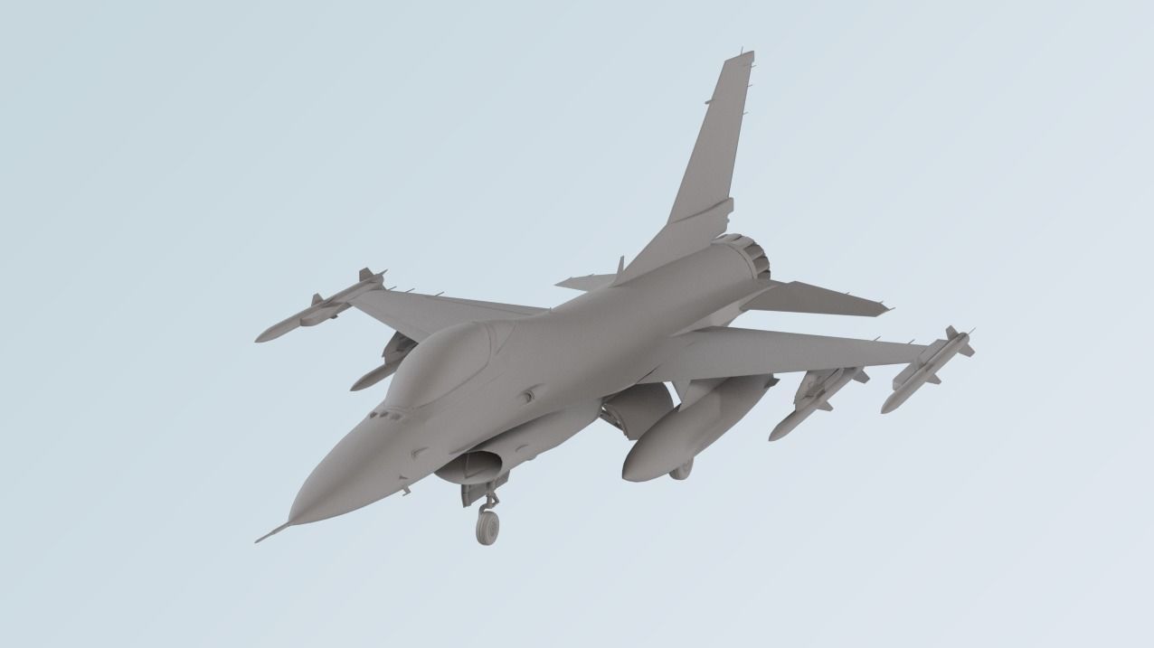 Fighter aircraft - F16 3D model_1