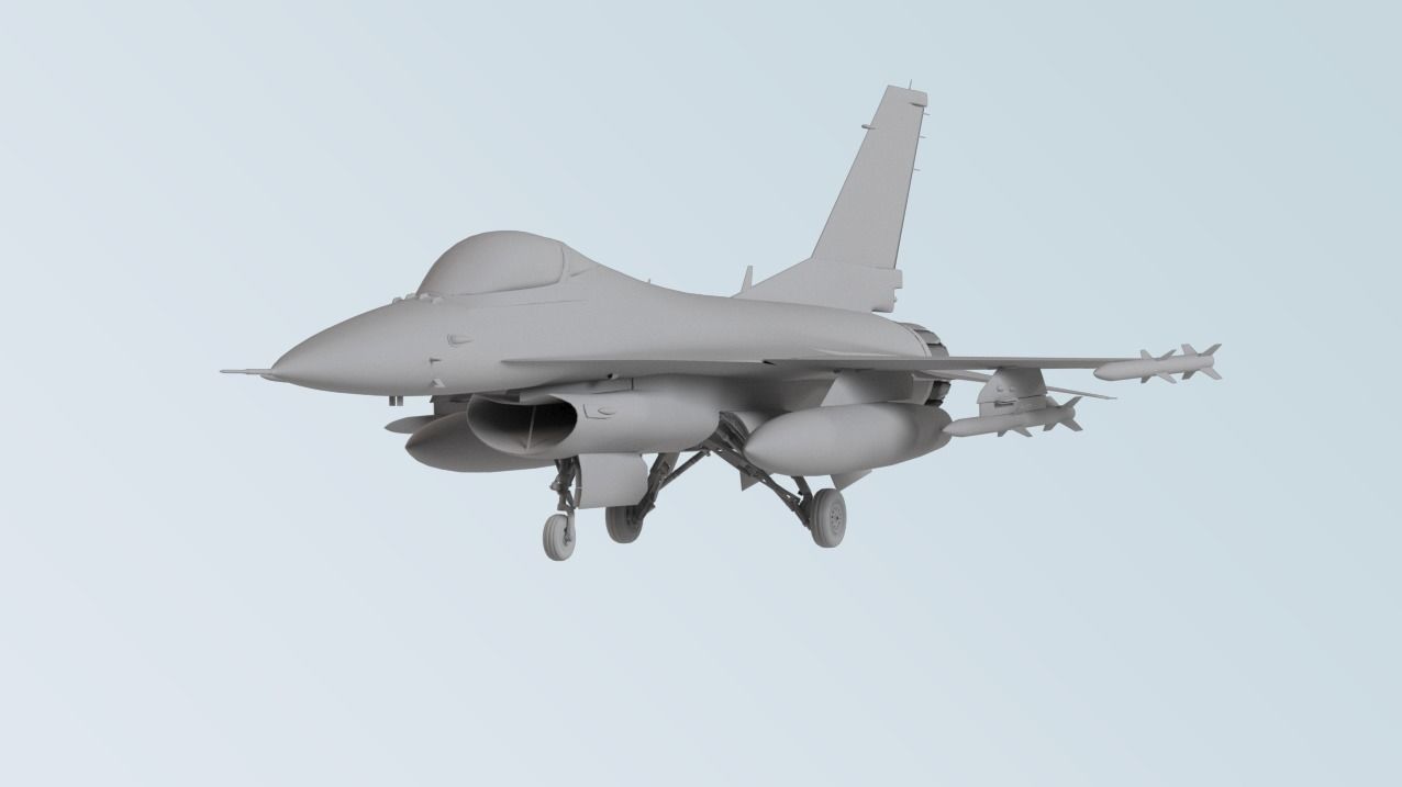 Fighter aircraft - F16 3D model_5