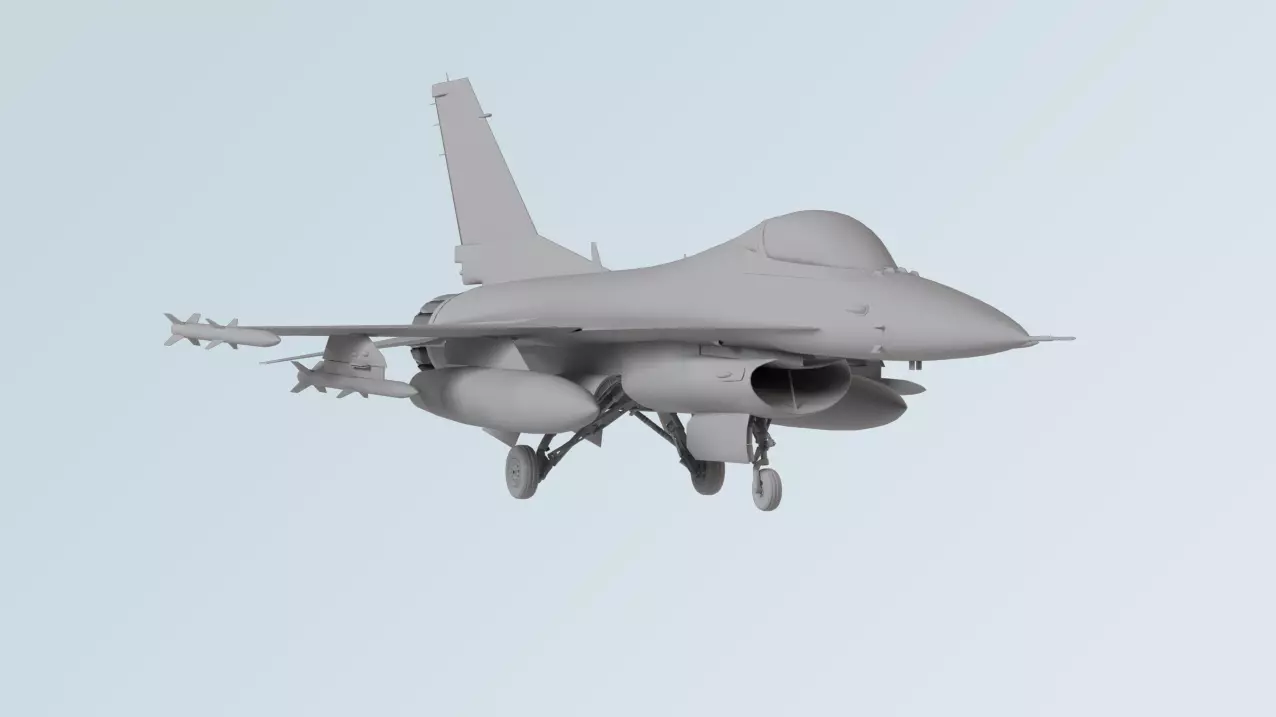 Fighter aircraft - F16 3D model_0
