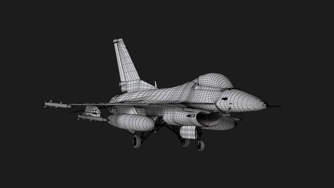 Fighter aircraft - F16 3D model_7