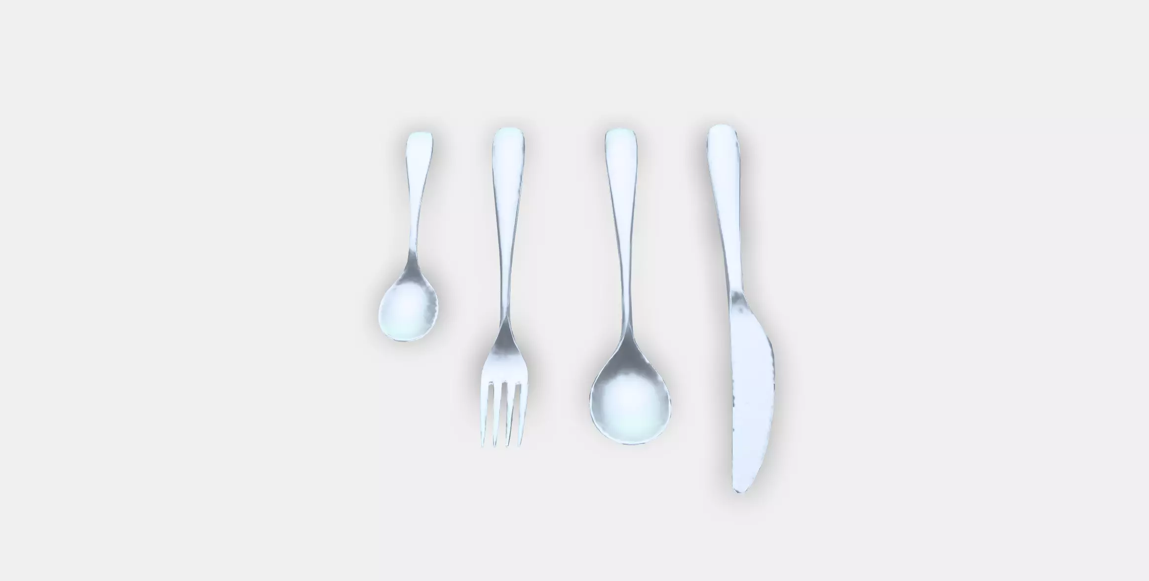 BEHAGFULL 24-piece cutlery set Low-poly 3D model_0