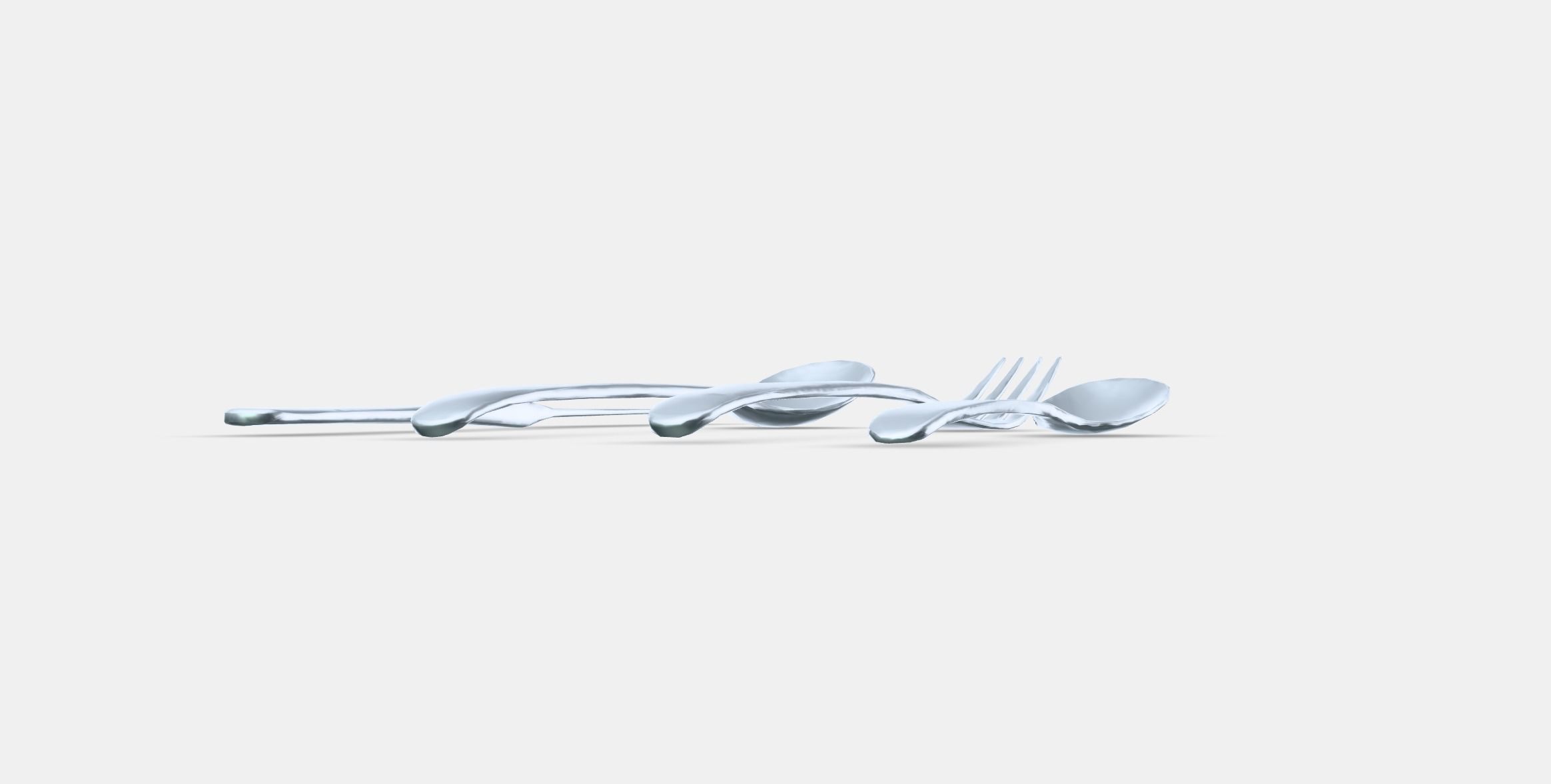 BEHAGFULL 24-piece cutlery set Low-poly 3D model_13