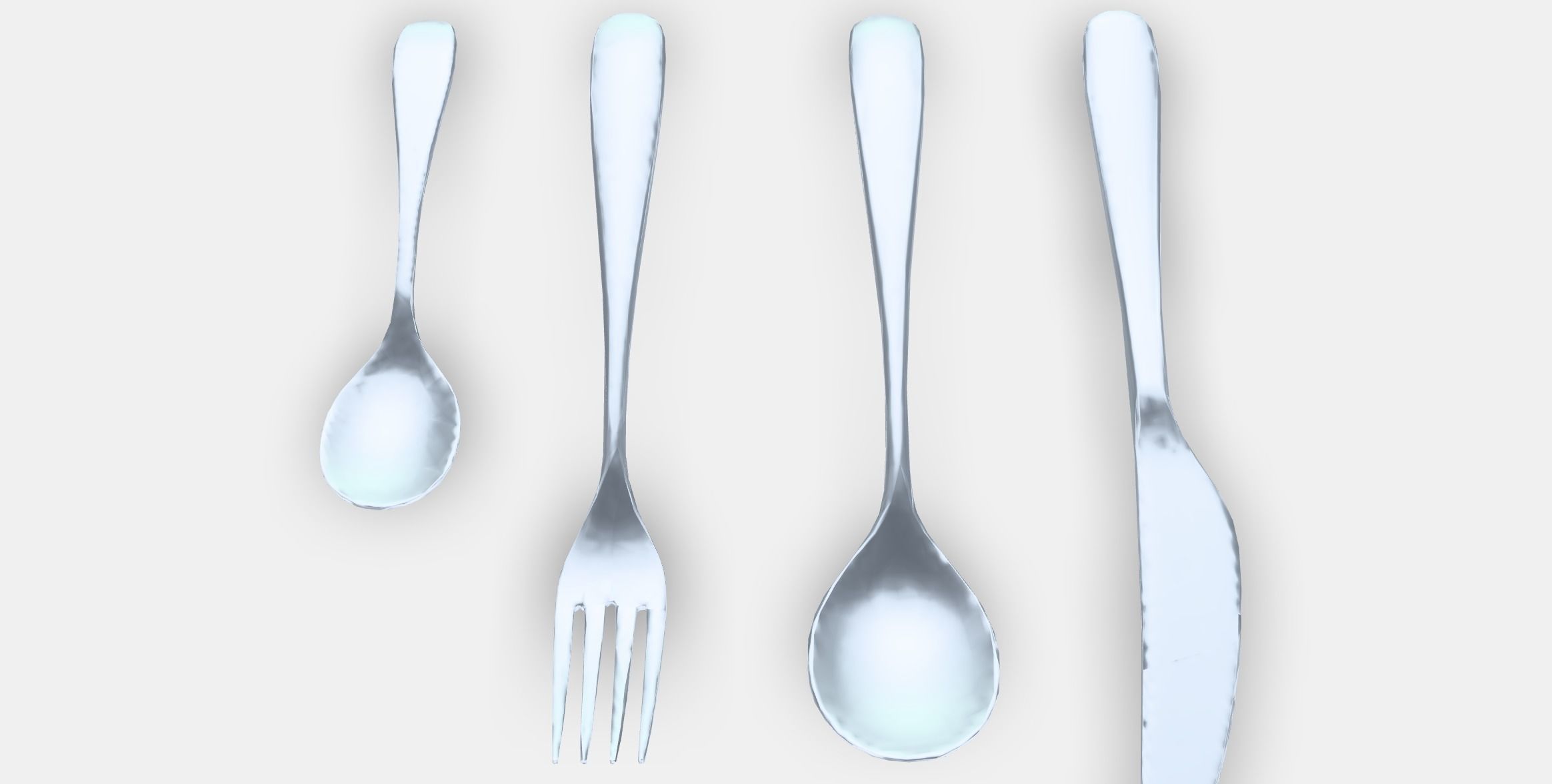 BEHAGFULL 24-piece cutlery set Low-poly 3D model_4