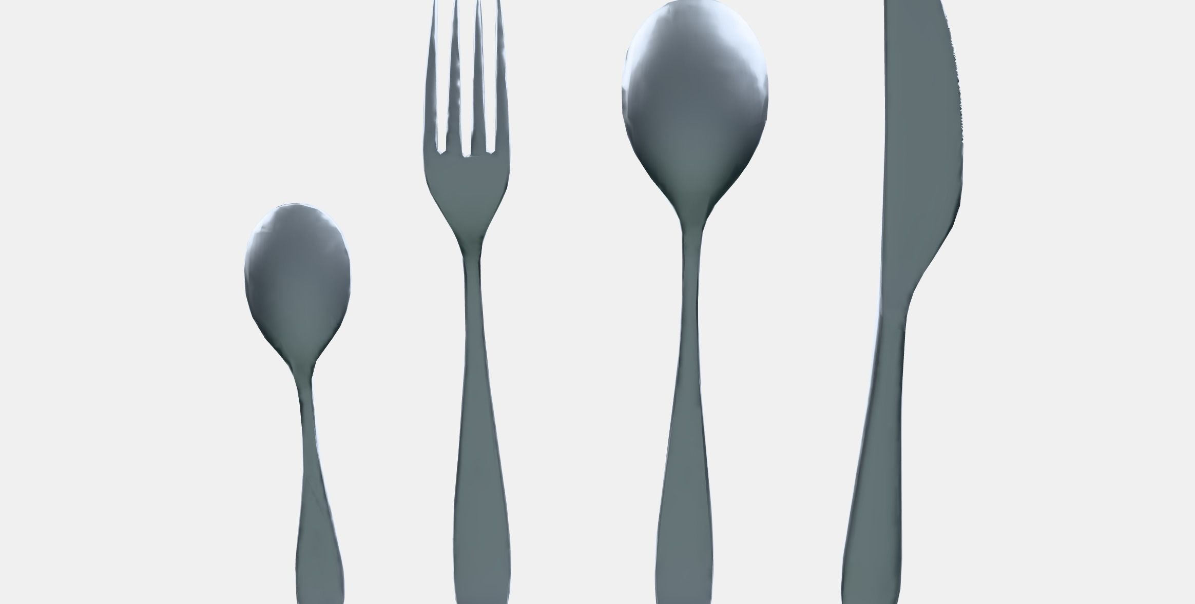 BEHAGFULL 24-piece cutlery set Low-poly 3D model_8