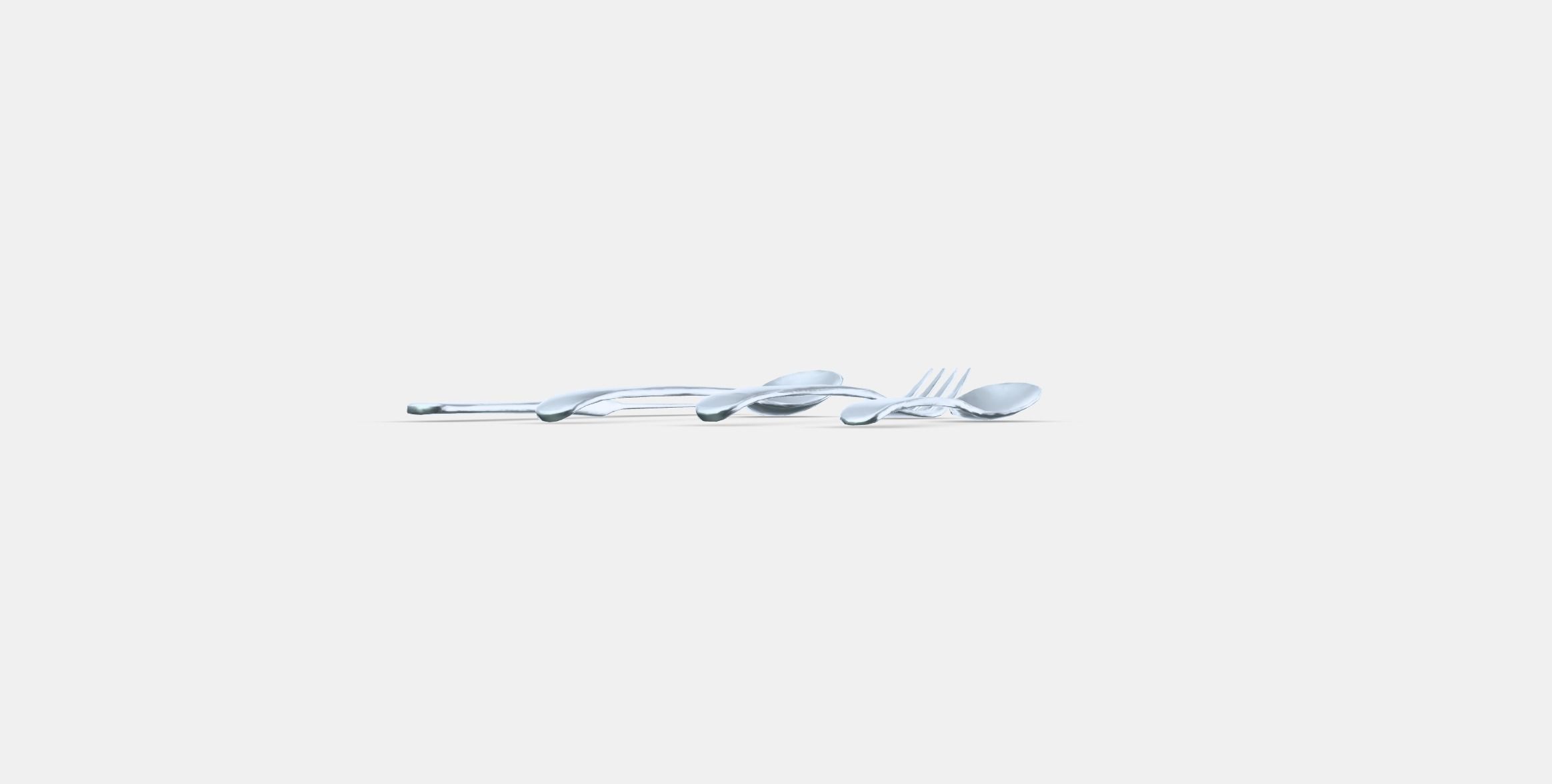 BEHAGFULL 24-piece cutlery set Low-poly 3D model_12