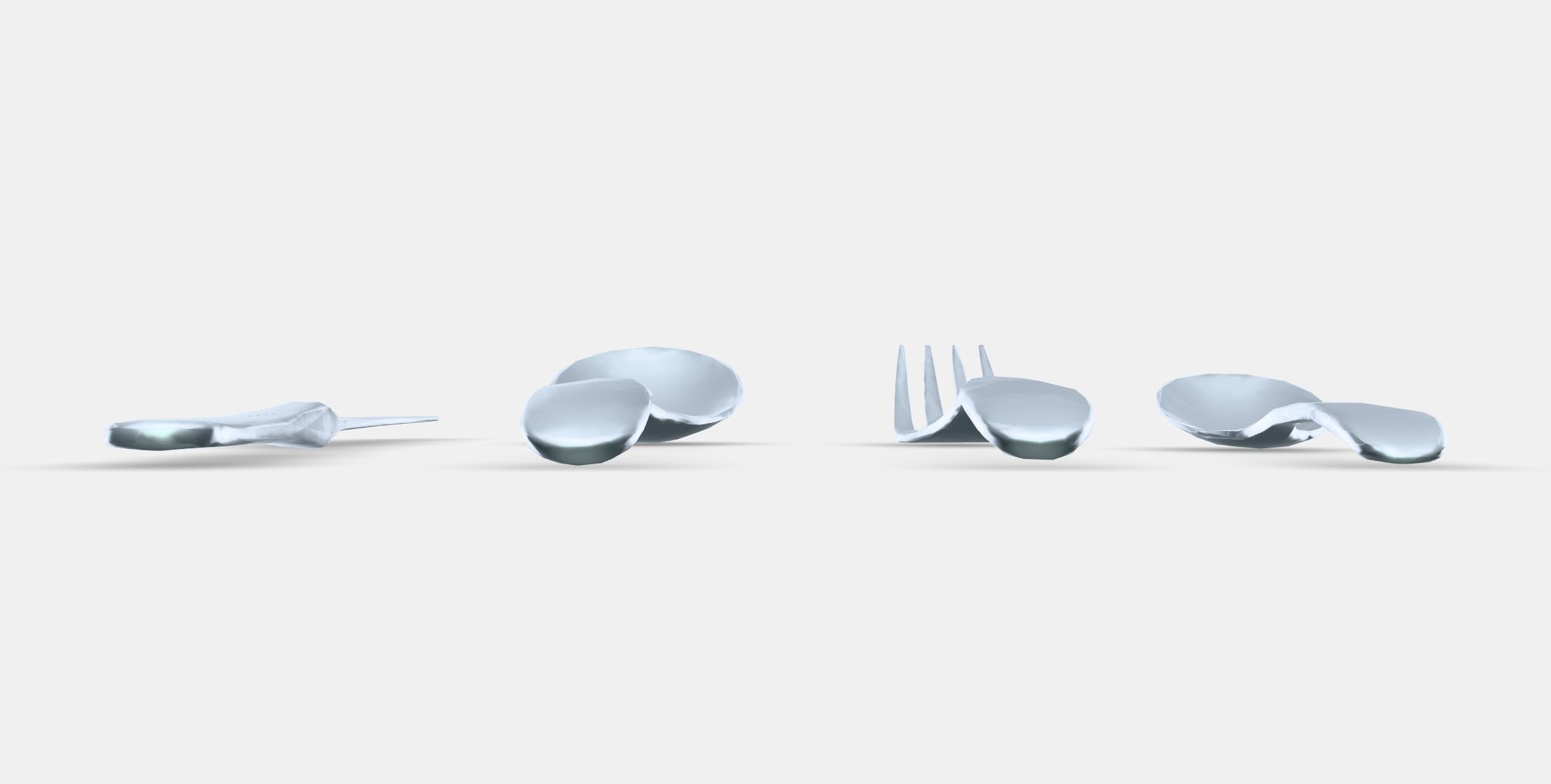 BEHAGFULL 24-piece cutlery set Low-poly 3D model_11