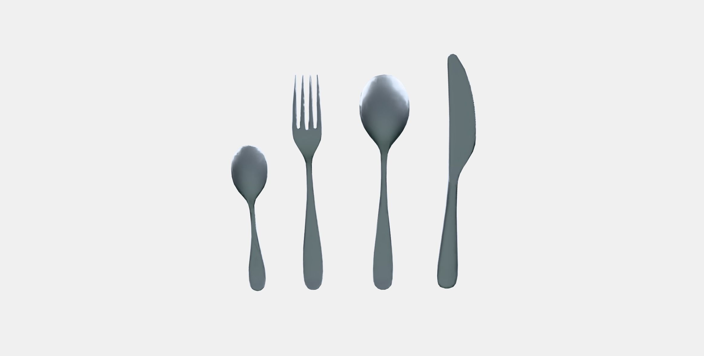 BEHAGFULL 24-piece cutlery set Low-poly 3D model_7