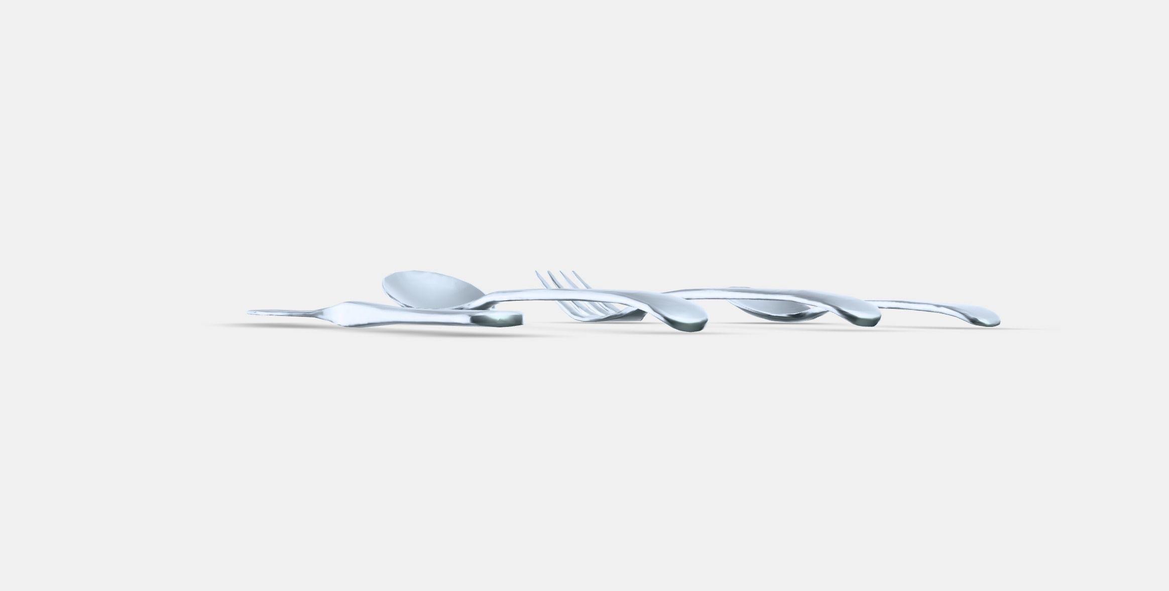 BEHAGFULL 24-piece cutlery set Low-poly 3D model_9