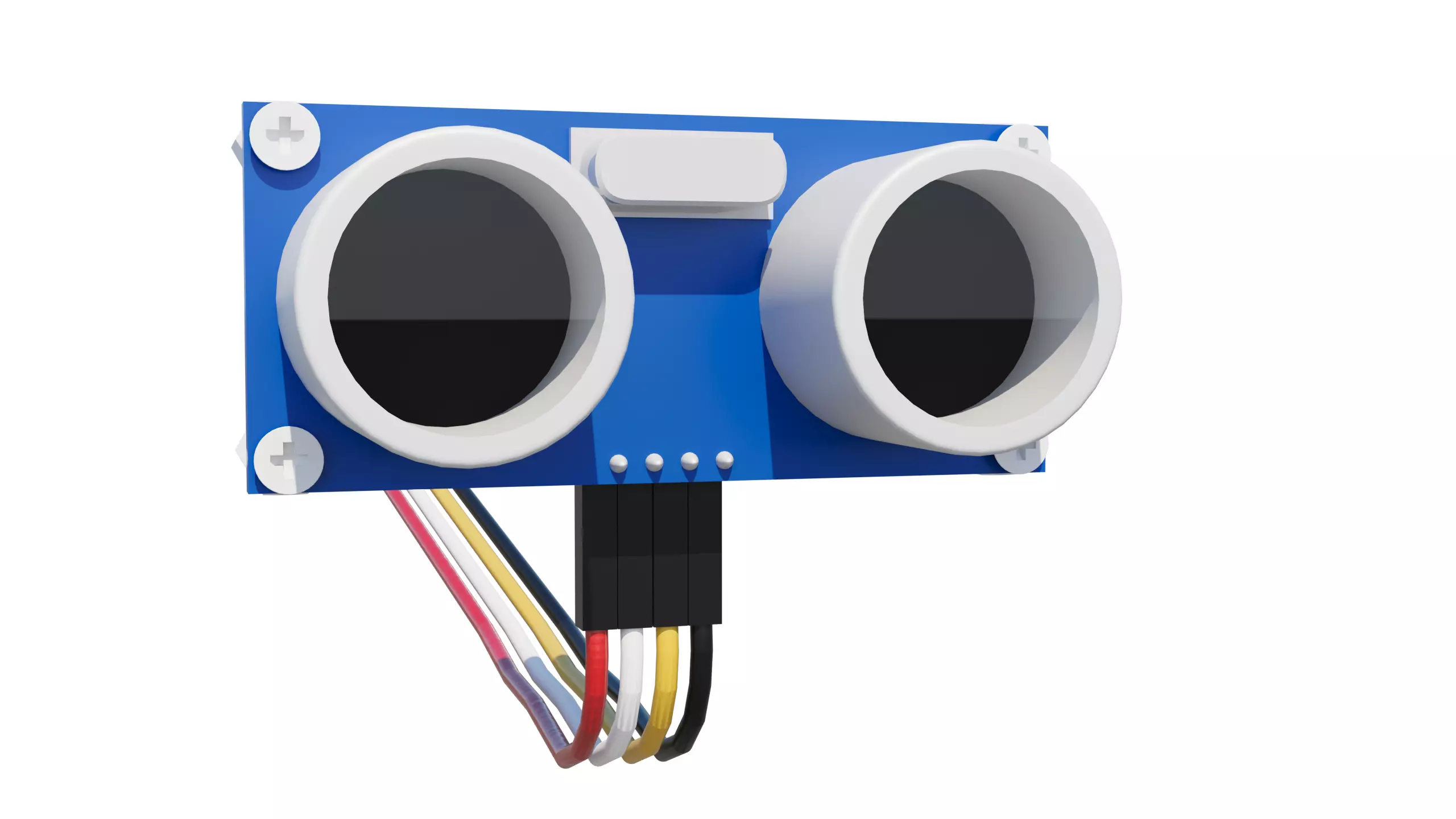 HC-SR04 Ultrasonic Sensor Low-poly 3D model_0