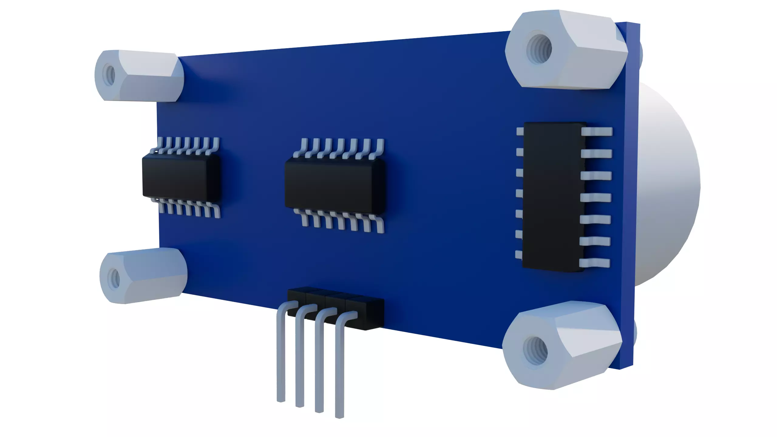 HC-SR04 Ultrasonic Sensor Low-poly 3D model_1