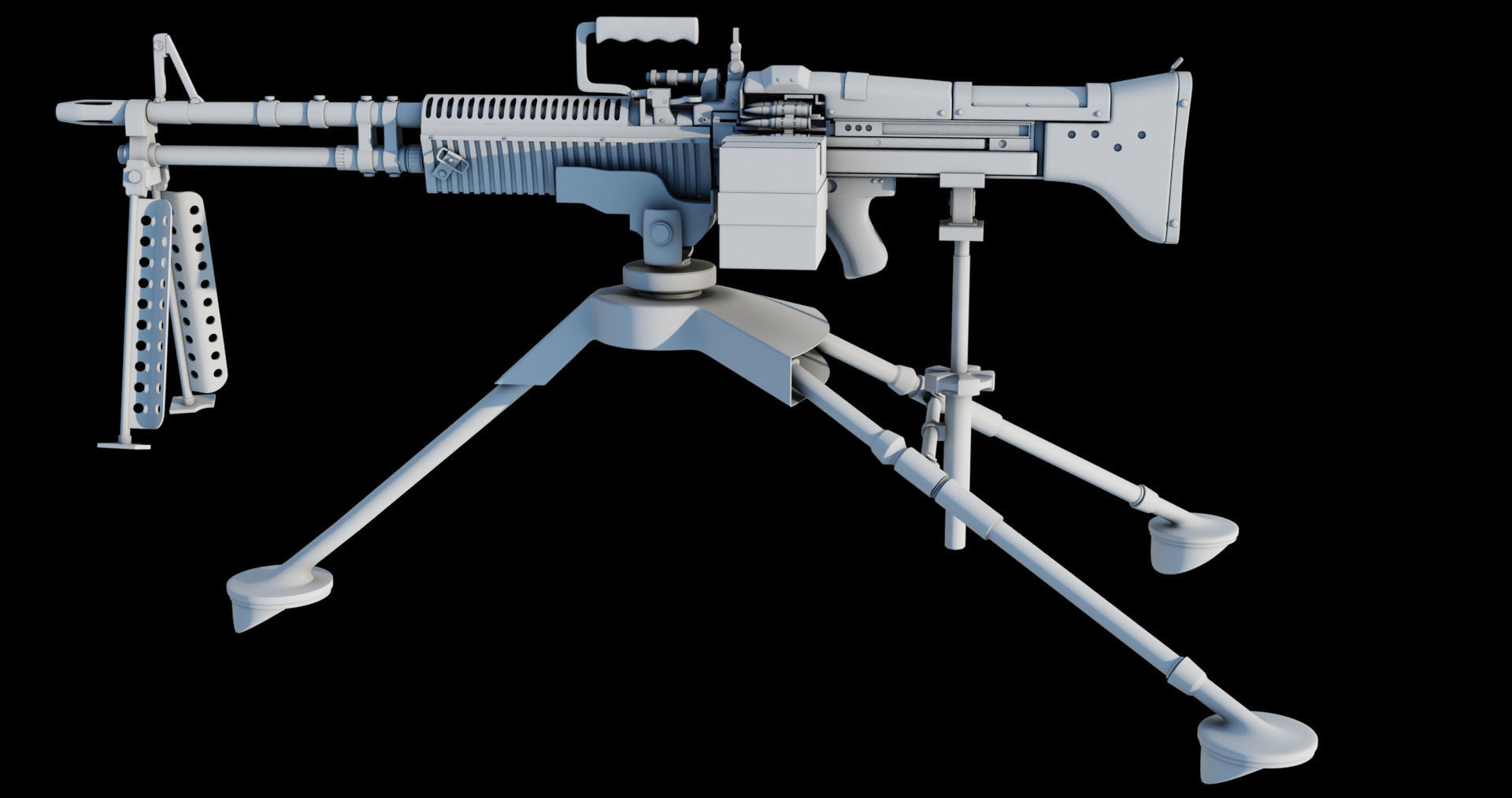 4 Machine gun All PBR Unity UE Textures Included 3D Model Collection_37
