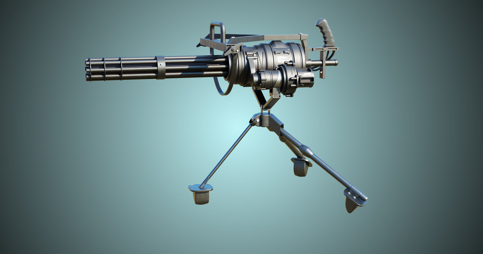 4 Machine gun All PBR Unity UE Textures Included 3D Model Collection_23