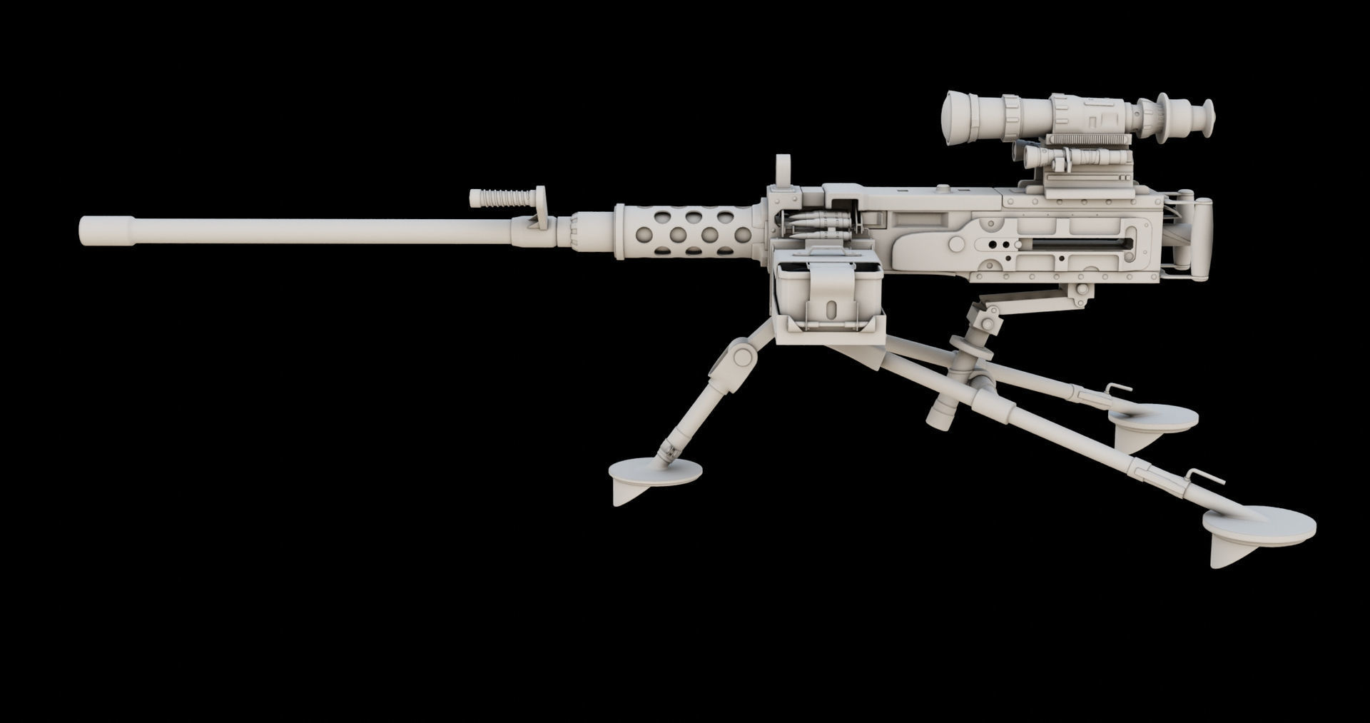 4 Machine gun All PBR Unity UE Textures Included 3D Model Collection_8
