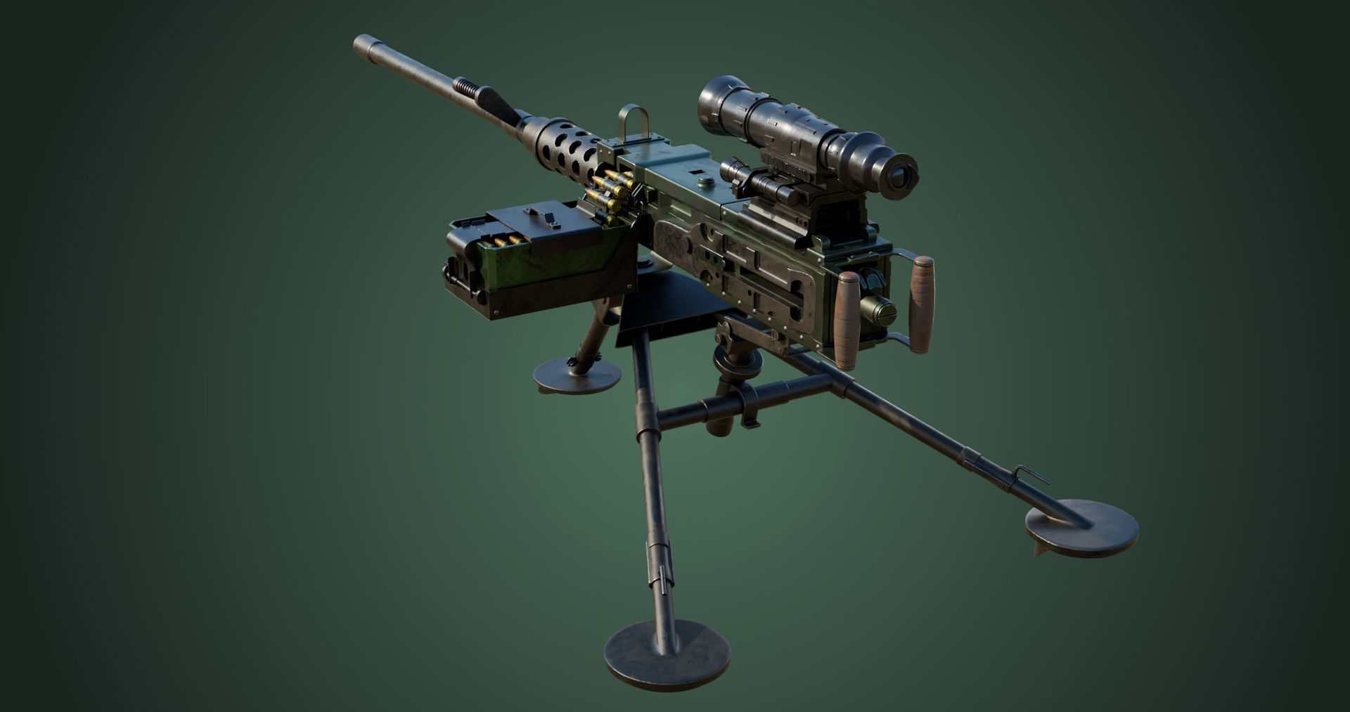 4 Machine gun All PBR Unity UE Textures Included 3D Model Collection_4