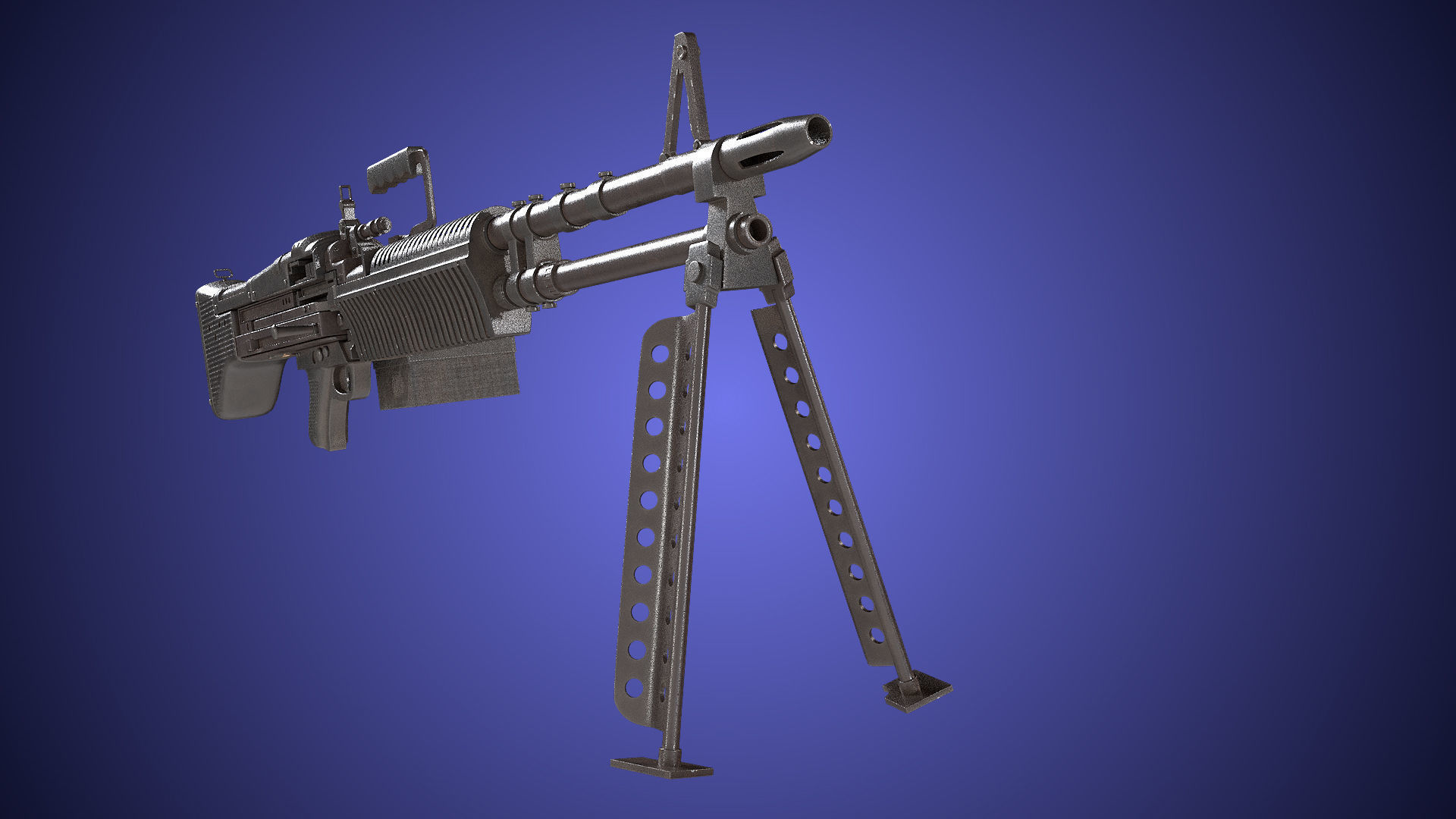 4 Machine gun All PBR Unity UE Textures Included 3D Model Collection_34