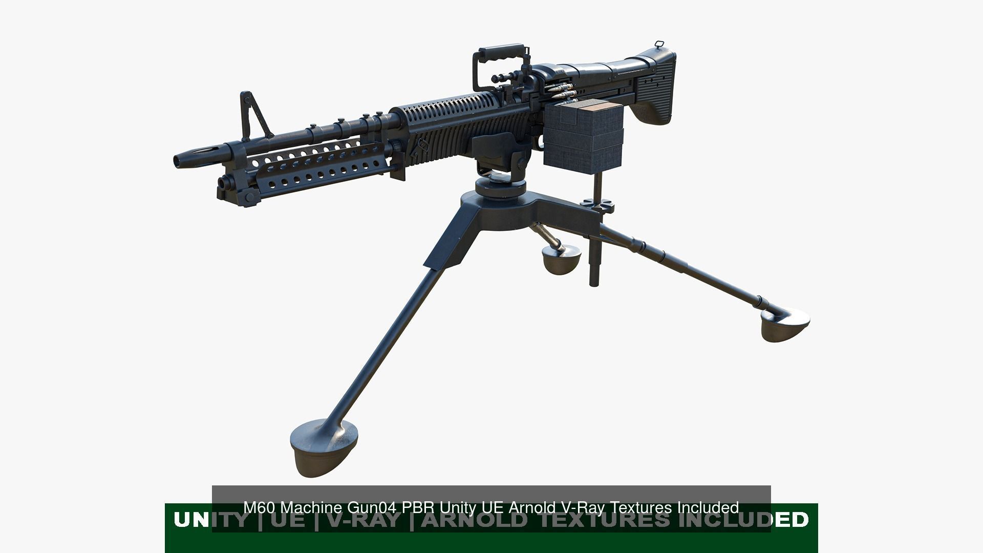 4 Machine gun All PBR Unity UE Textures Included 3D Model Collection_31