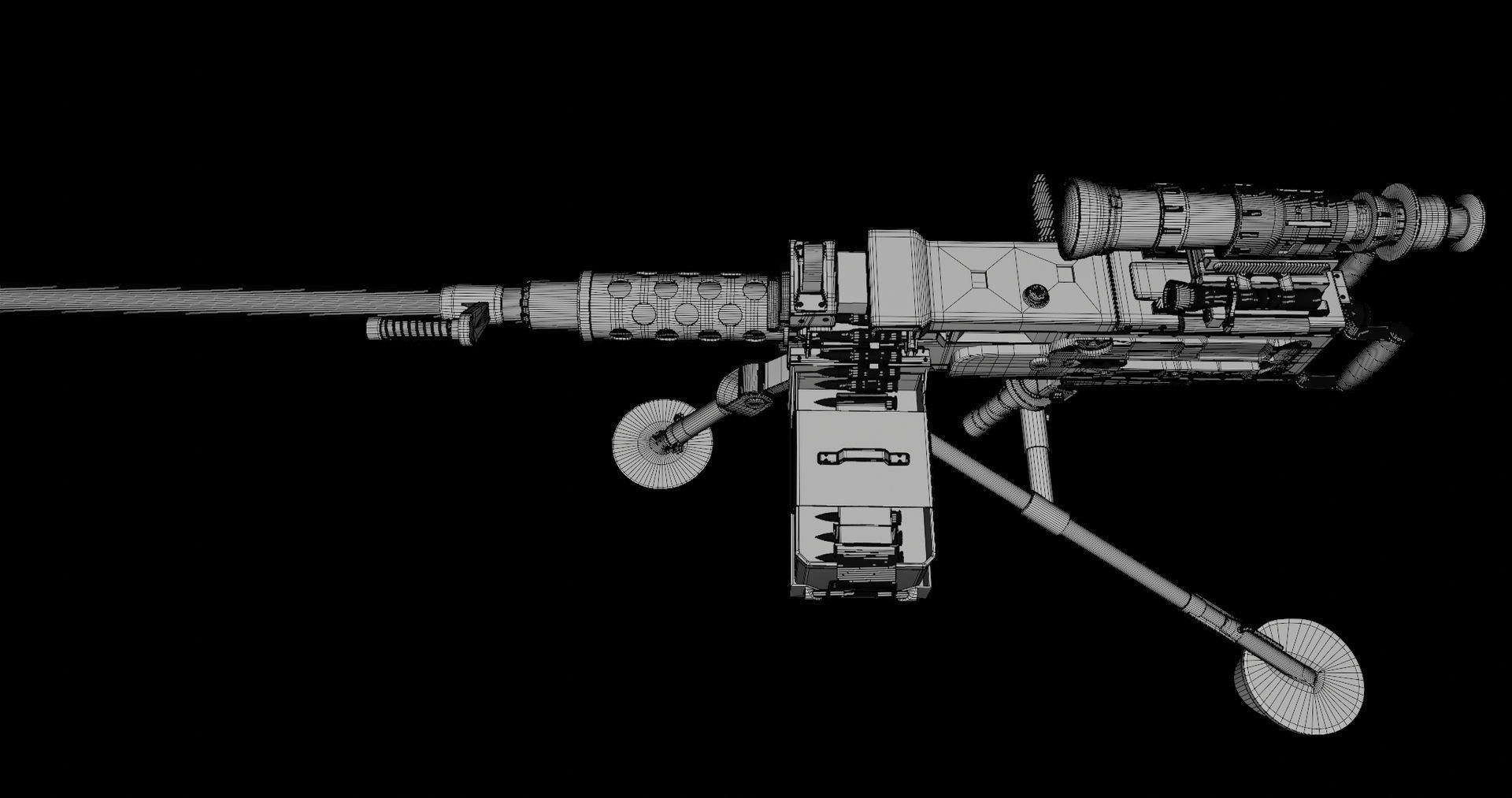 4 Machine gun All PBR Unity UE Textures Included 3D Model Collection_9