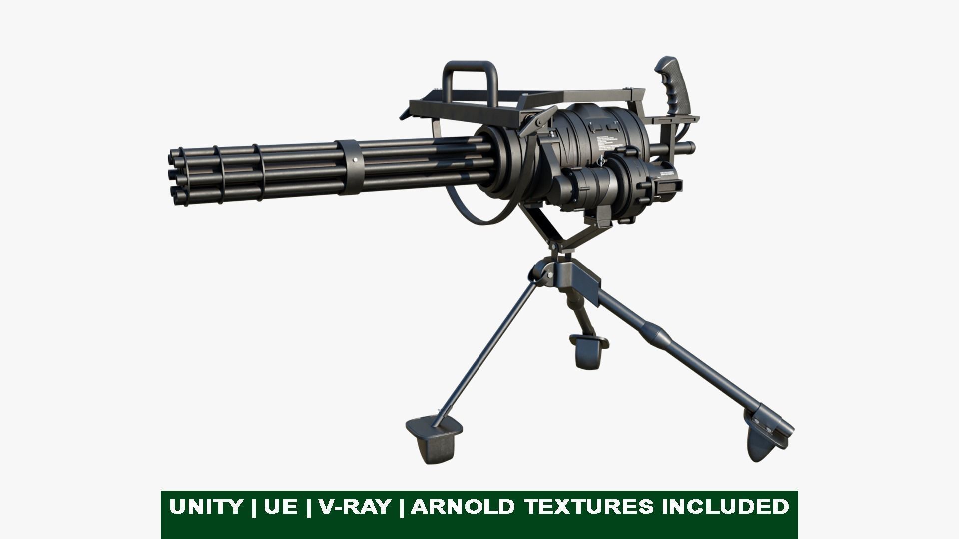 4 Machine gun All PBR Unity UE Textures Included 3D Model Collection_22